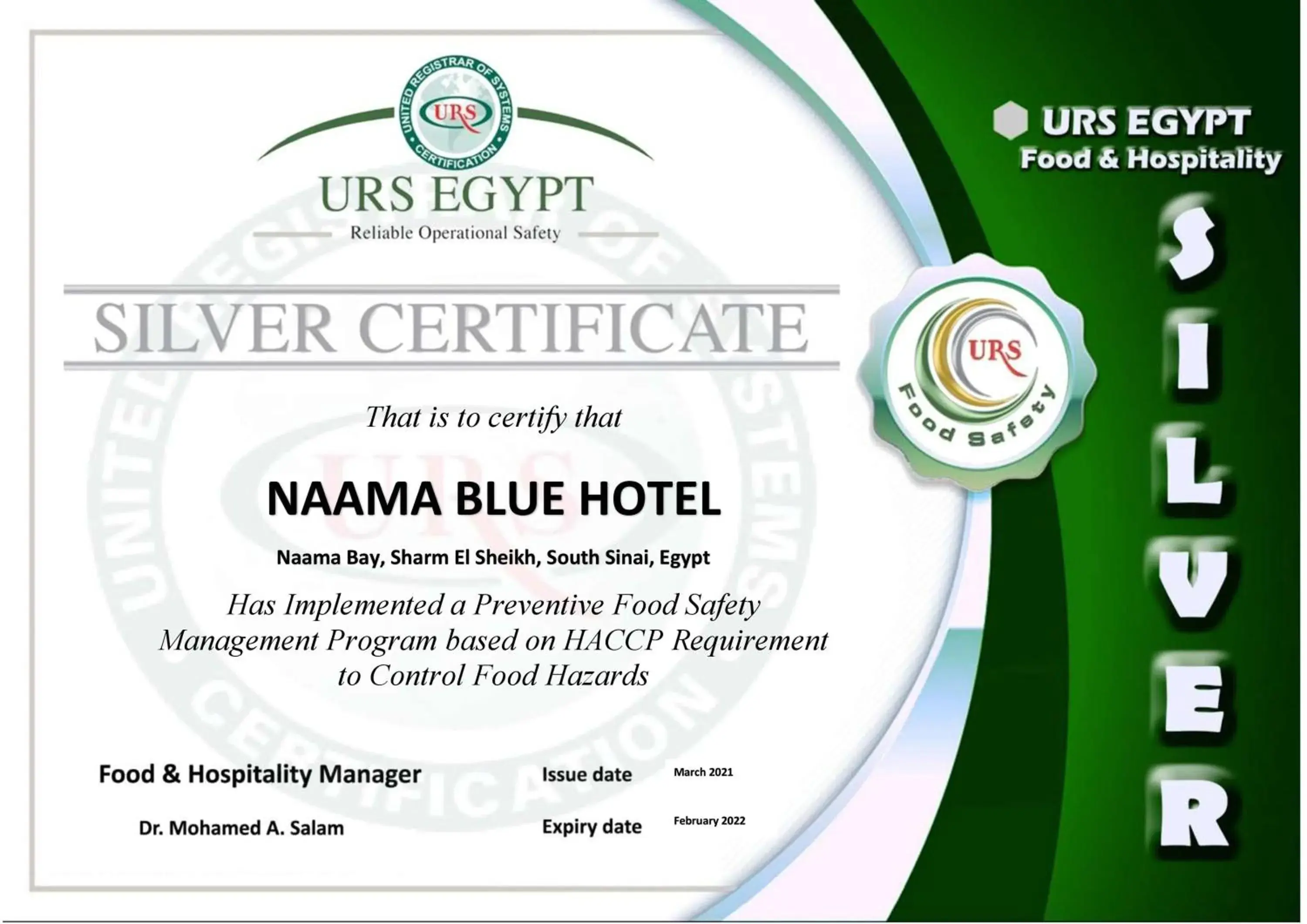 Restaurant/places to eat in Naama Blue Hotel