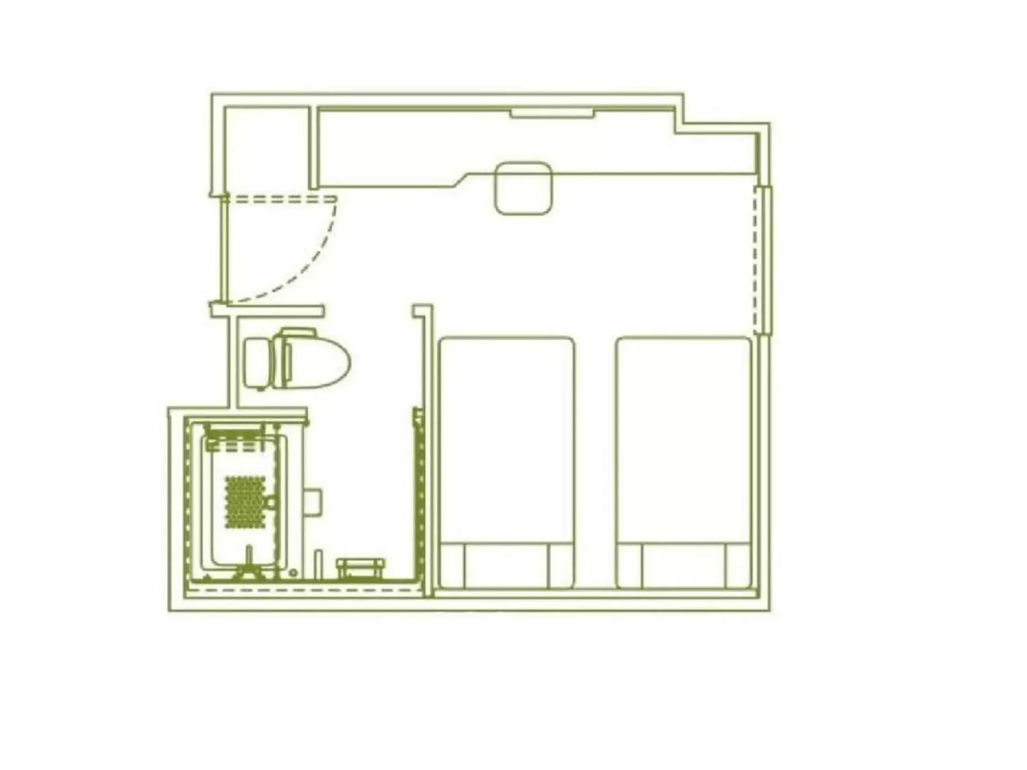 Photo of the whole room, Floor Plan in Henn na Hotel Osaka Shinsaibashi