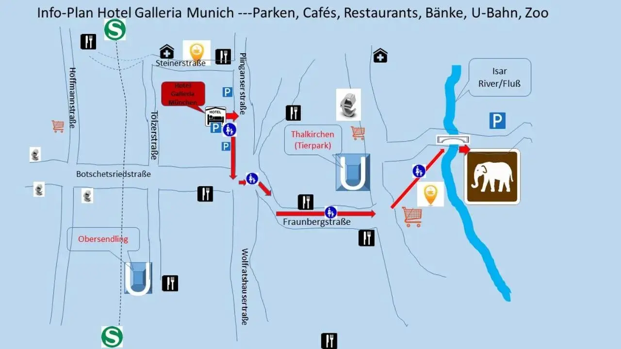 Restaurant/places to eat, Floor Plan in Hotel Galleria Munich