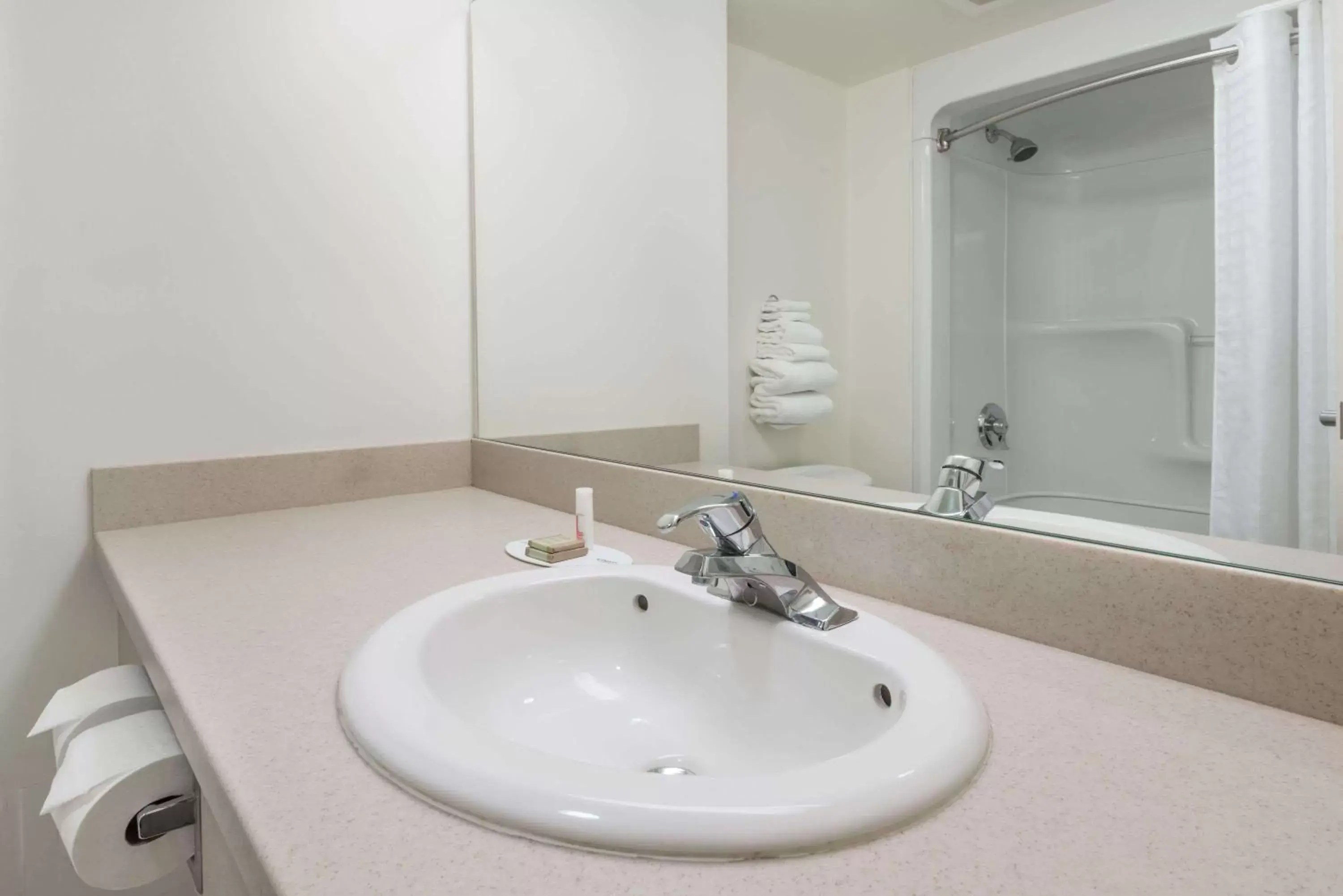 Bathroom in Super 8 by Wyndham Mississauga