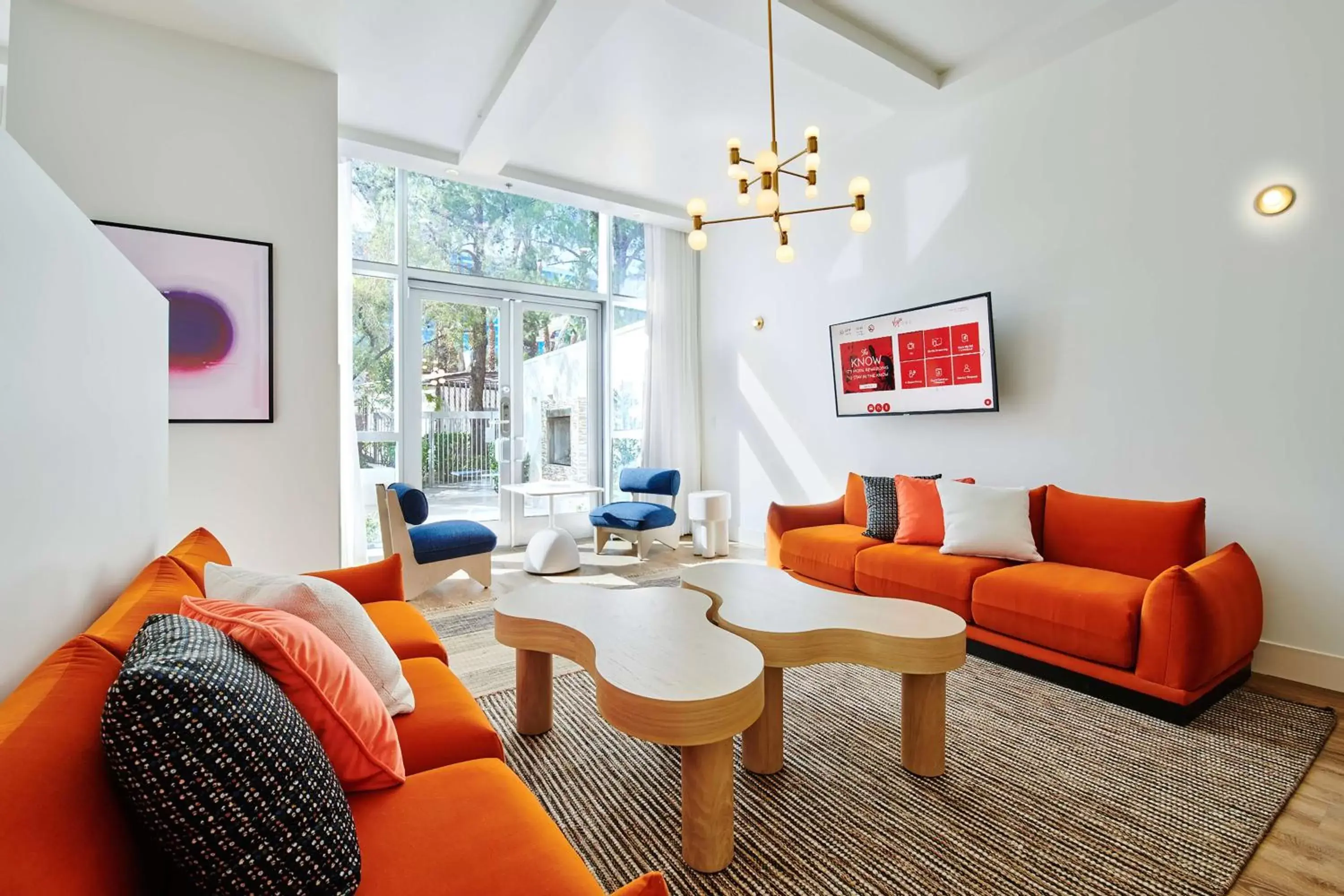 Living room, Seating Area in Virgin Hotels Las Vegas, Curio Collection by Hilton