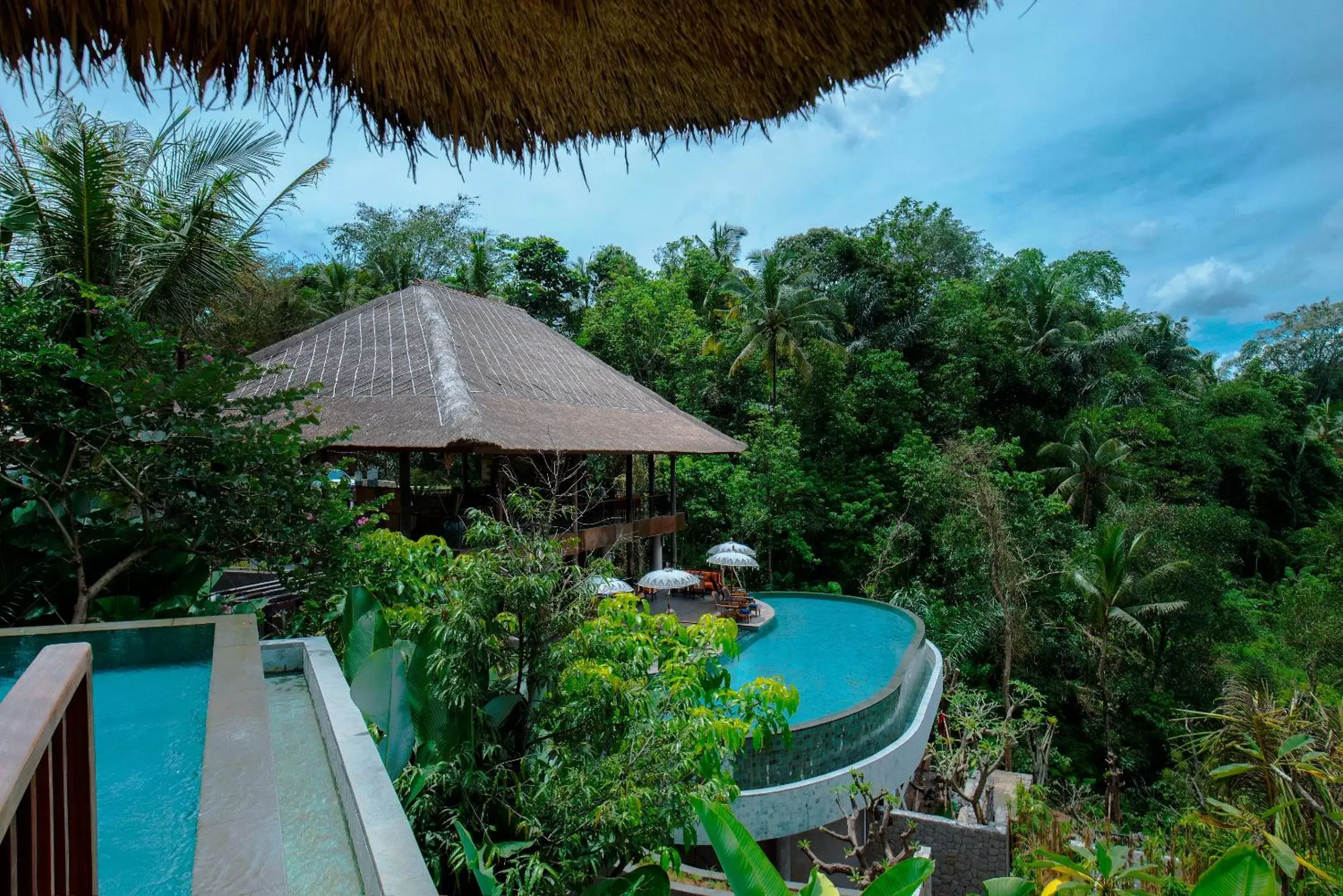 Balcony/Terrace, Pool View in Natya Resort Ubud