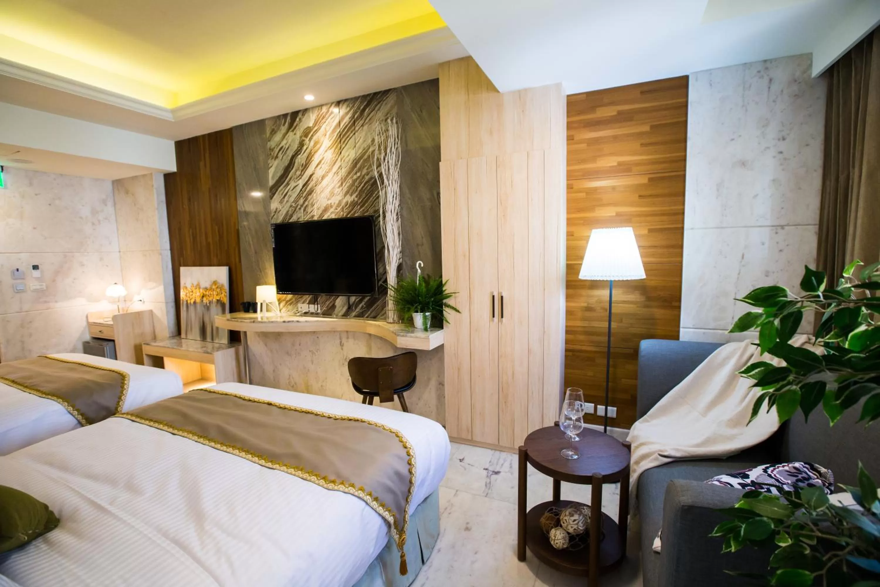 Bed in Hotel Maple Taiwan Boulevard