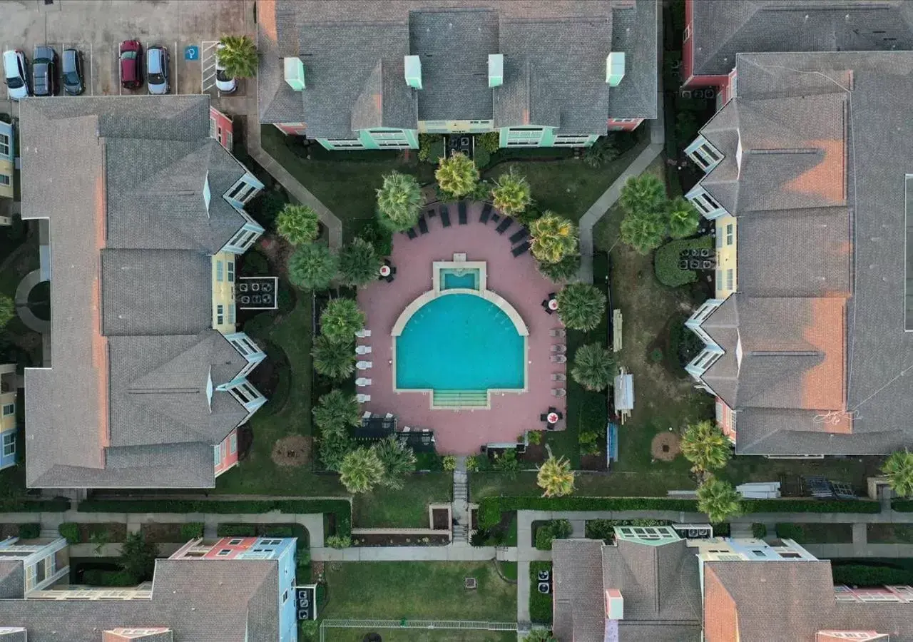 Bird's eye view, Floor Plan in The Dawn on Galveston Beach