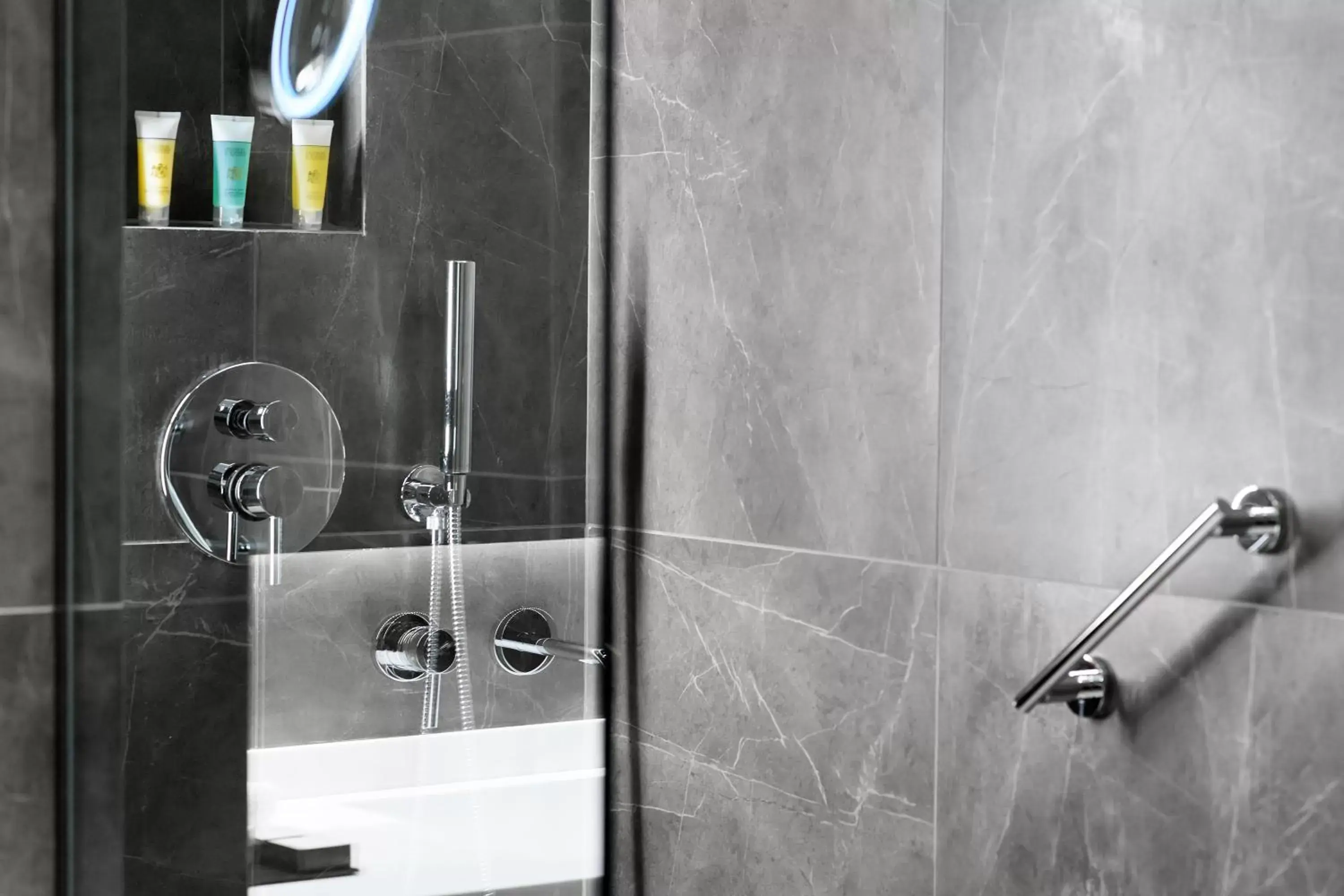 Shower, Bathroom in Mediterranean Palace