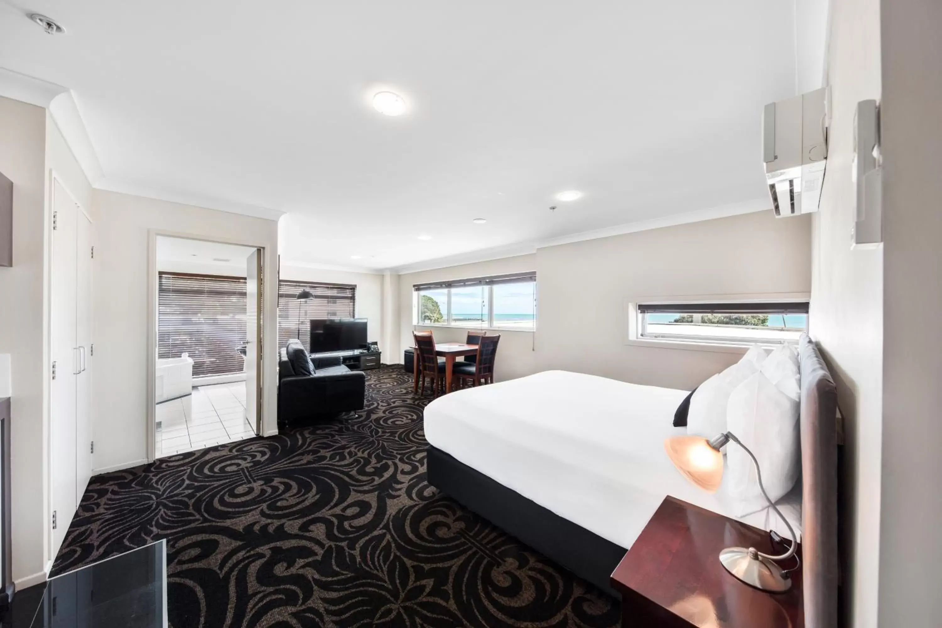 Seating area, Bed in Millennium Hotel New Plymouth, Waterfront