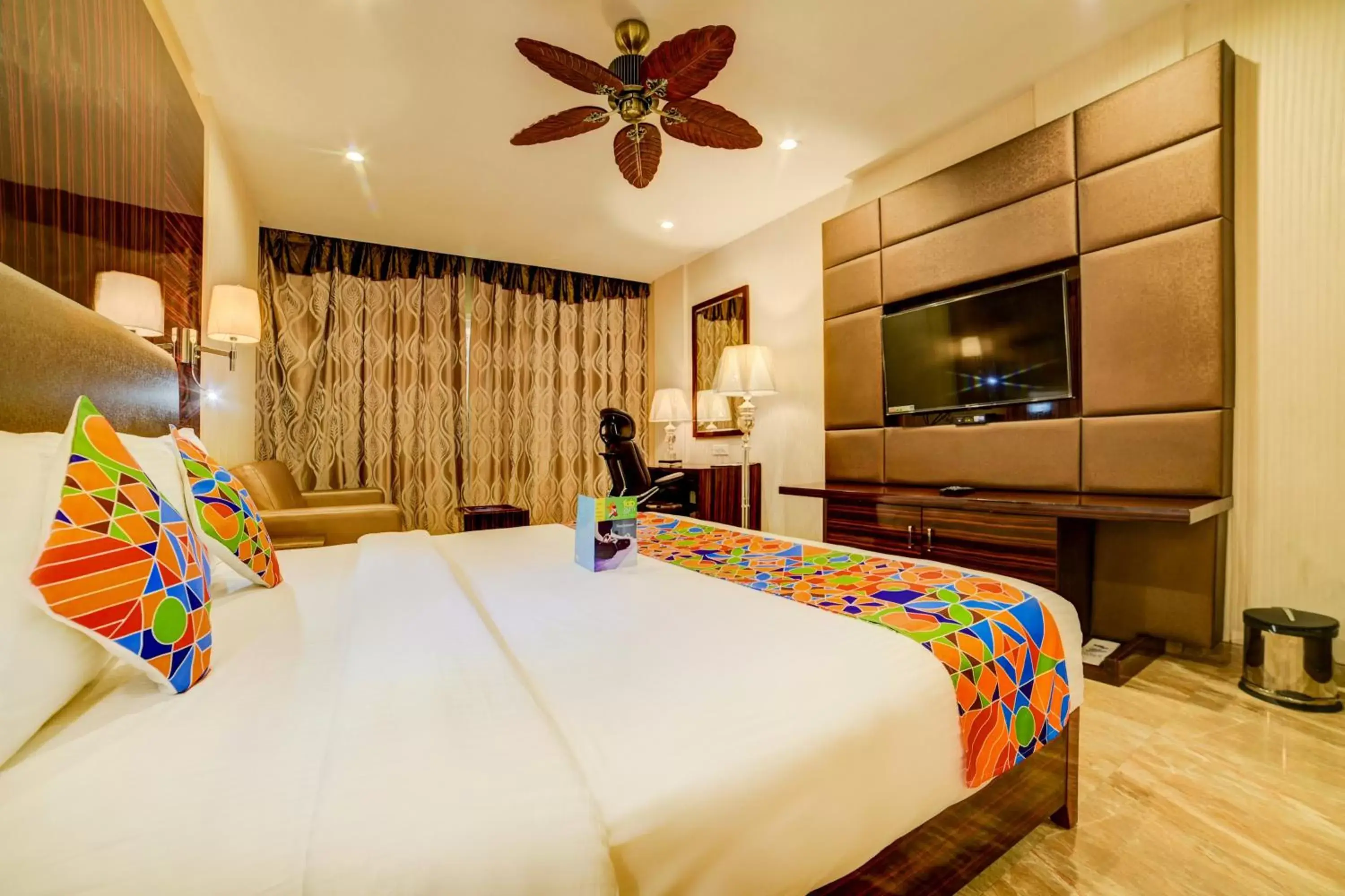 Bedroom in FabHotel Prime Sarala Crown With Pool, Calangute Beach