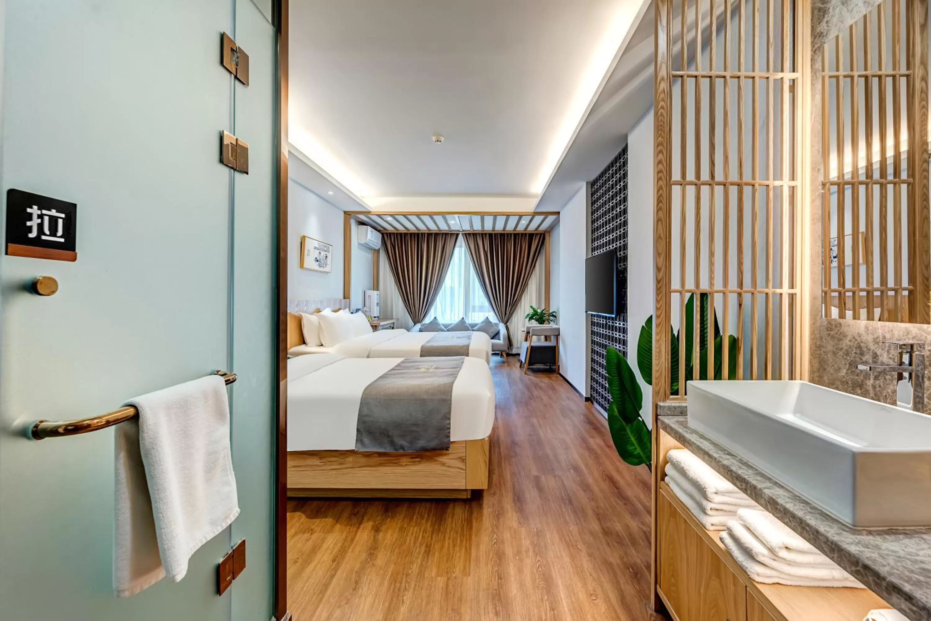 Family Room with Private Bathroom in Happy Dragon Saga Hotel with terrace Beijing Forbidden City Wang Fu Jing Street