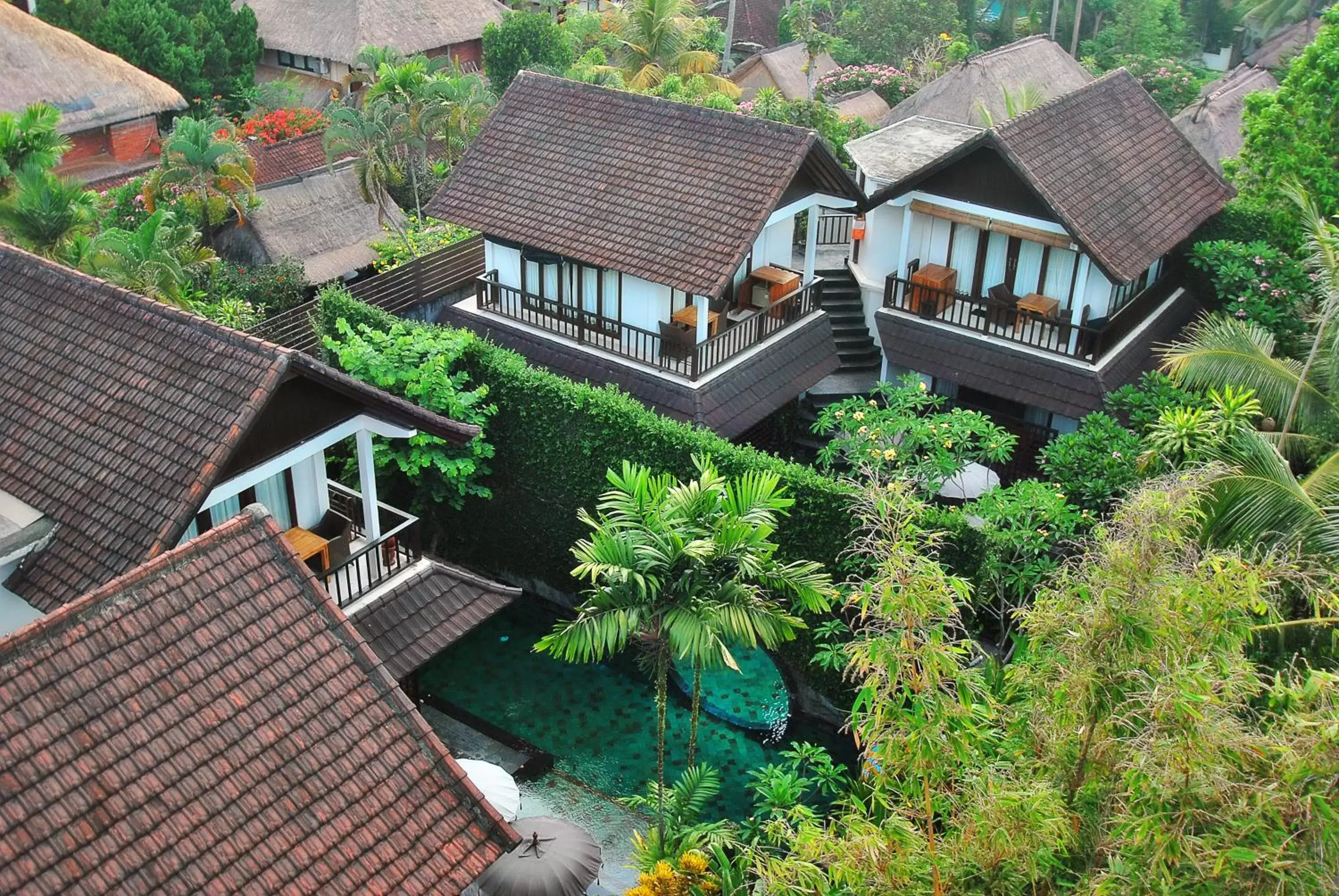 Facade/entrance, Bird's-eye View in KajaNe Mua at Ubud Bali