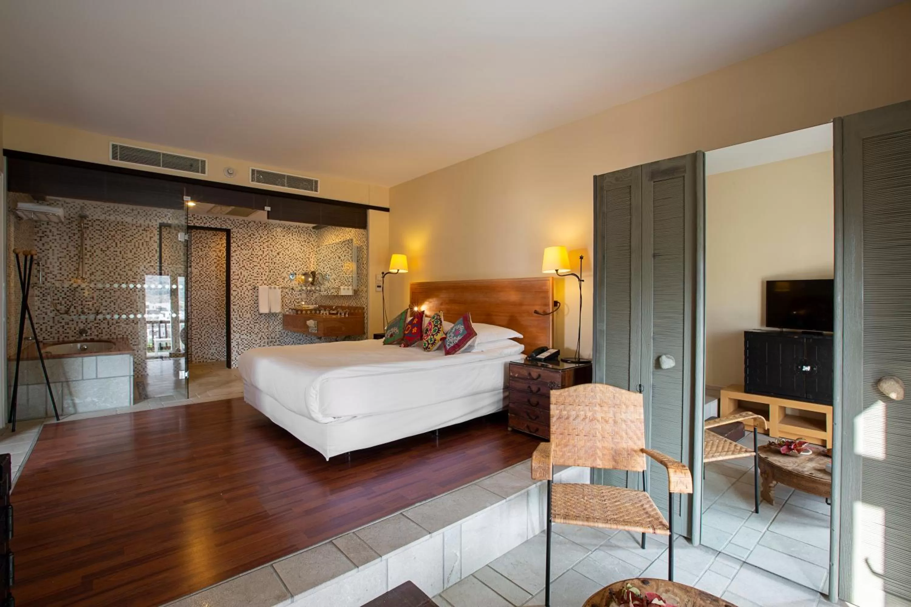 Bathroom, Bed in The Marmara Bodrum - Adult Only