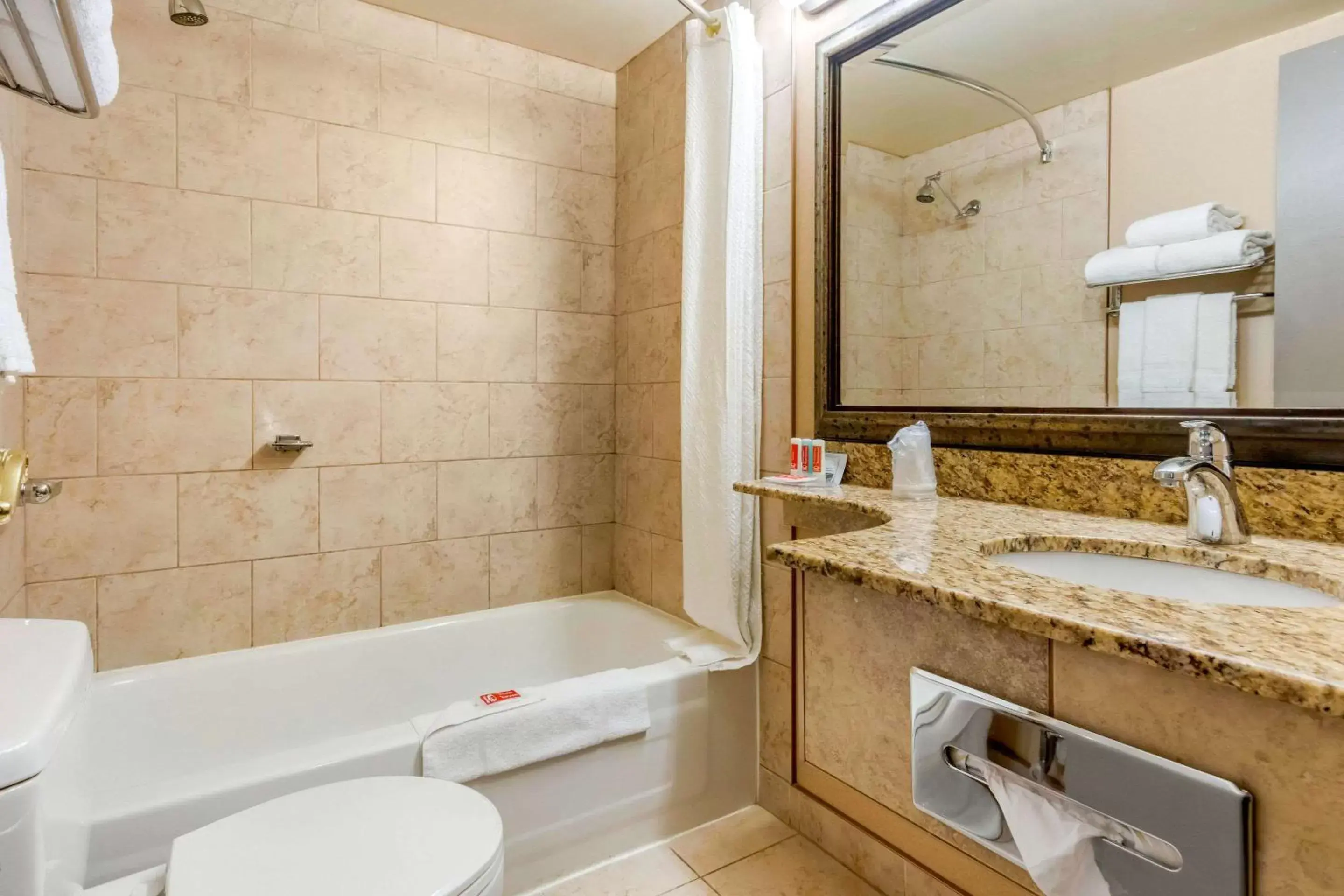 Bathroom in Super 8 by Wyndham Macleod Trail Calgary