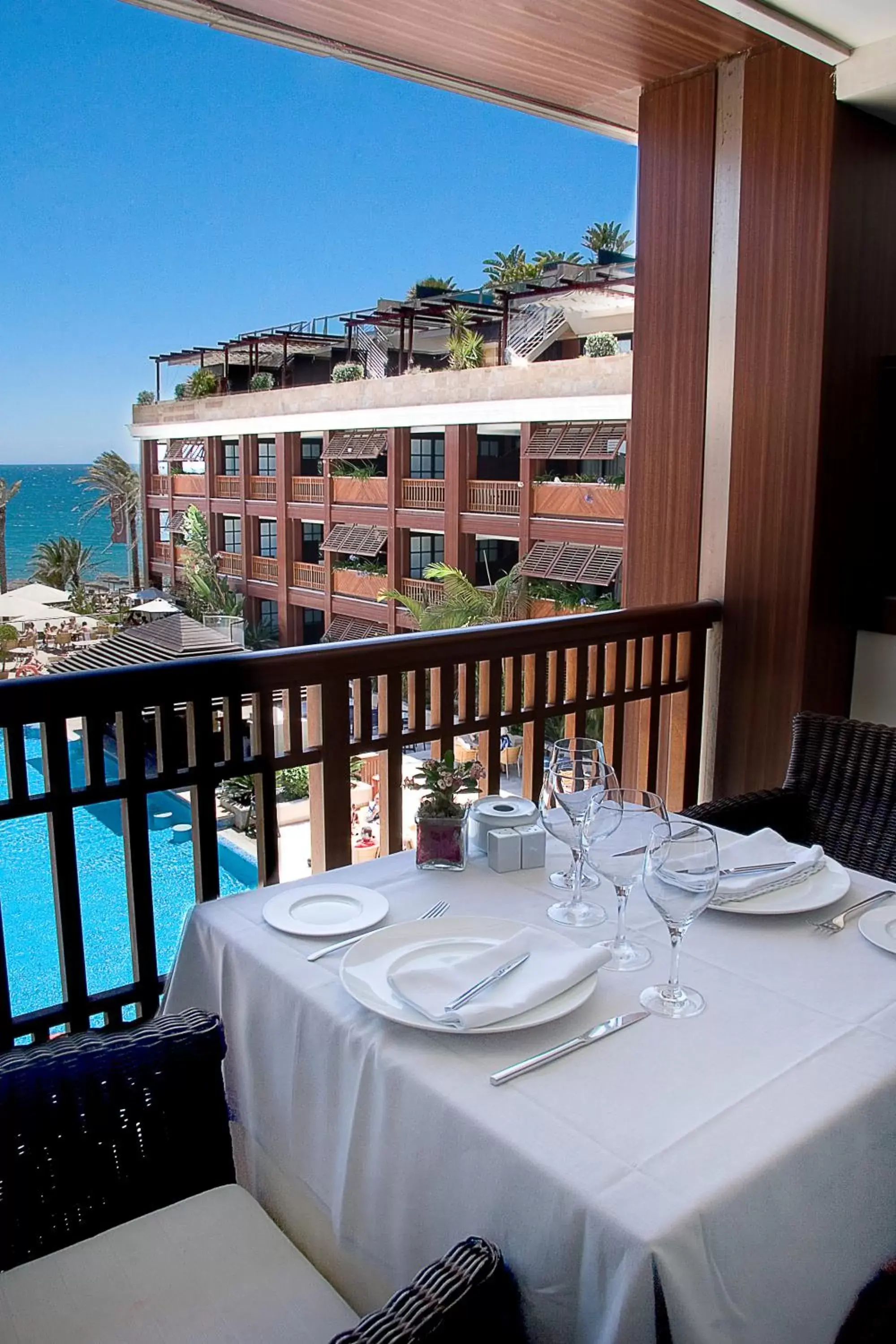 Balcony/Terrace, Pool View in Gran Hotel Guadalpín Banus
