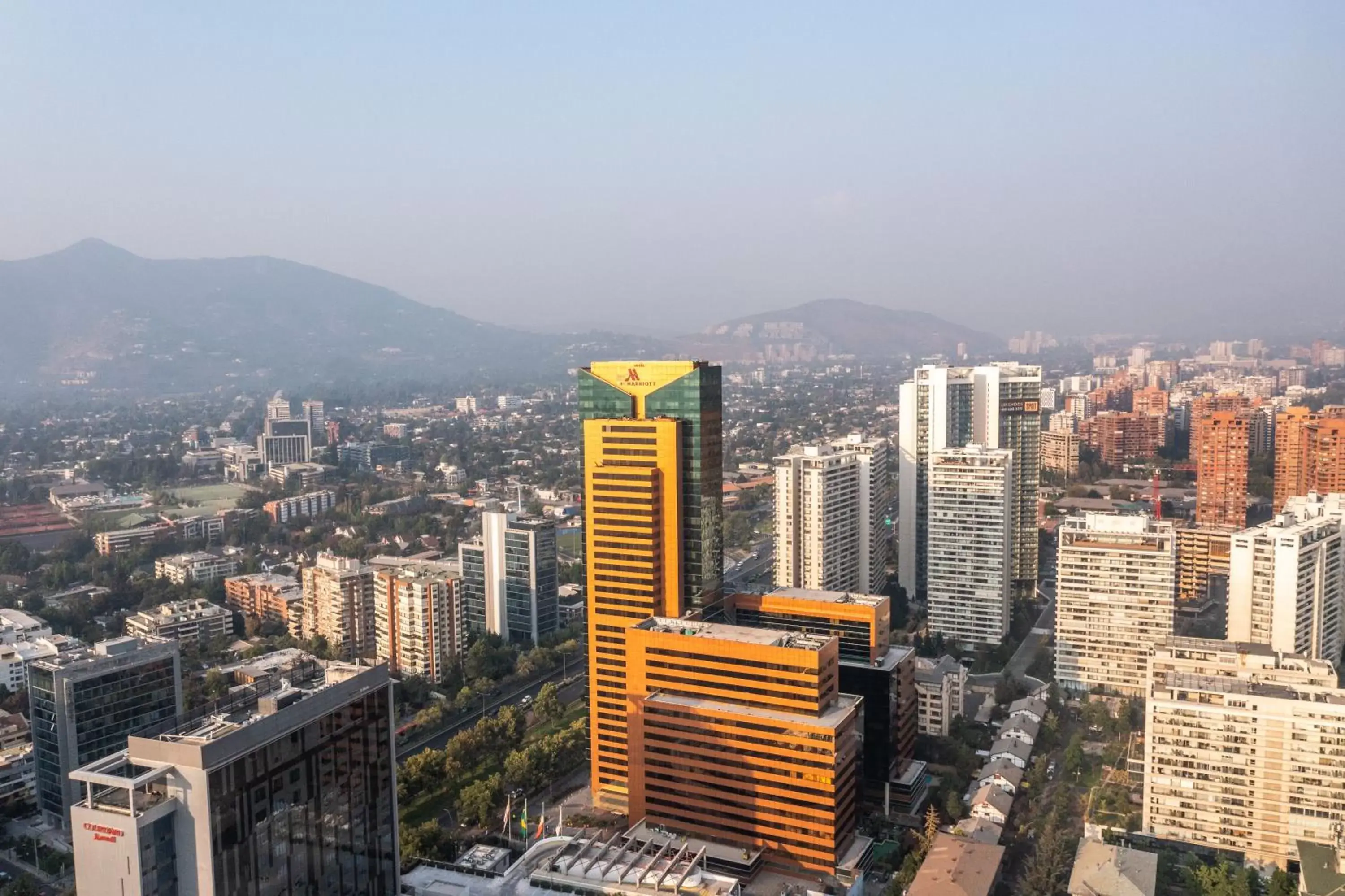 Property building, Bird's-eye View in Santiago Marriott Hotel