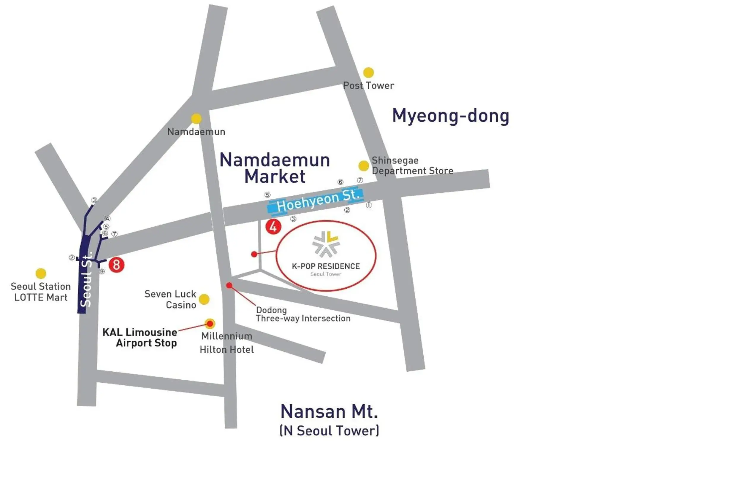 Floor plan, Bird's-eye View in K Pop Hotel Seoul Tower