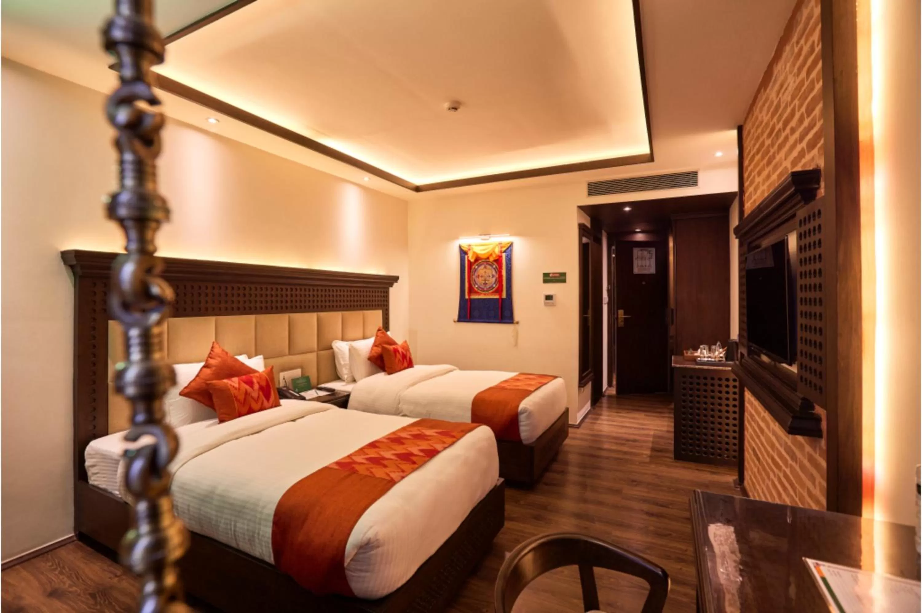 Photo of the whole room, Bed in Kantipur Village