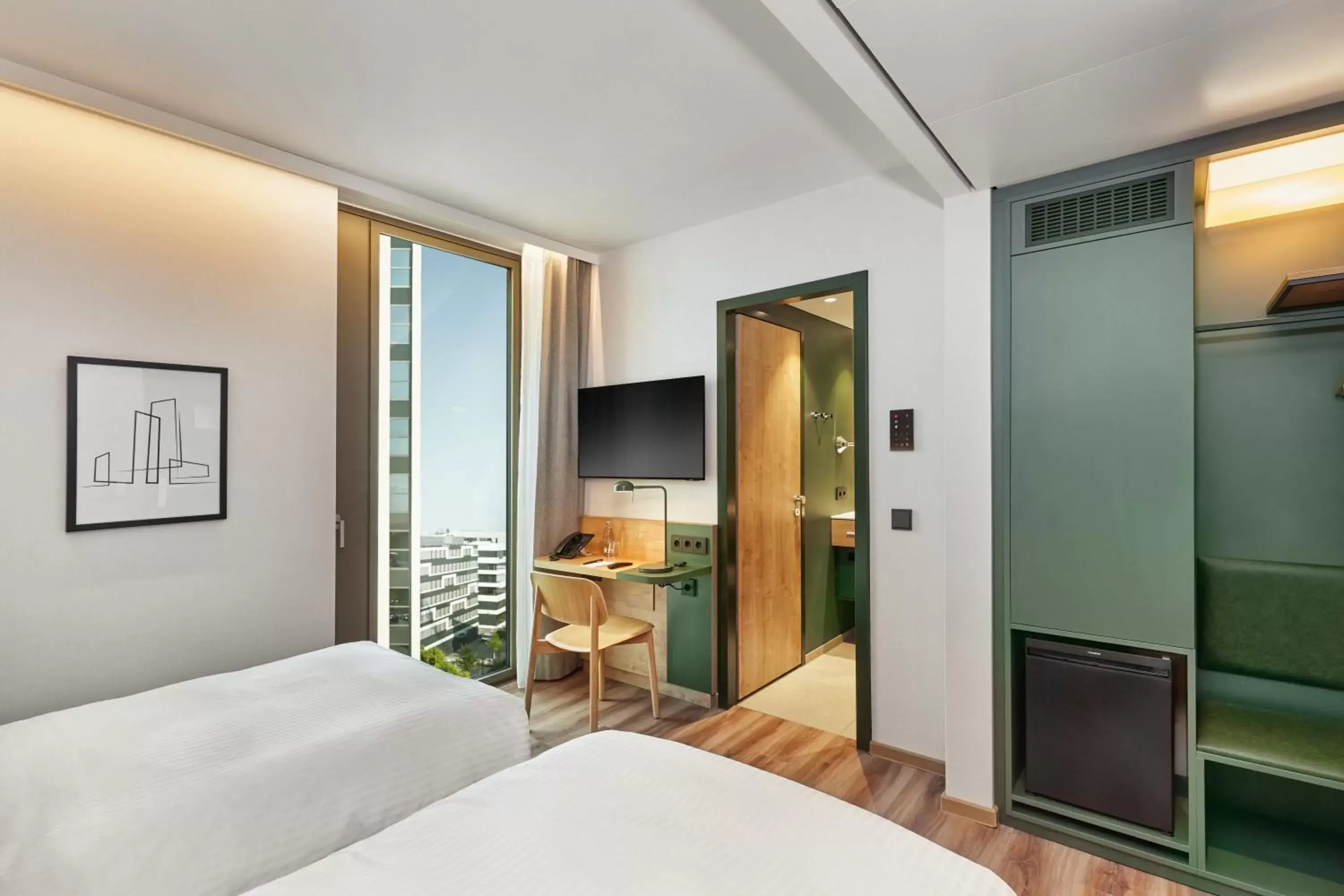 Bed in H+ Hotel Frankfurt Eschborn Bed in H+ Hotel Frankfurt Eschborn