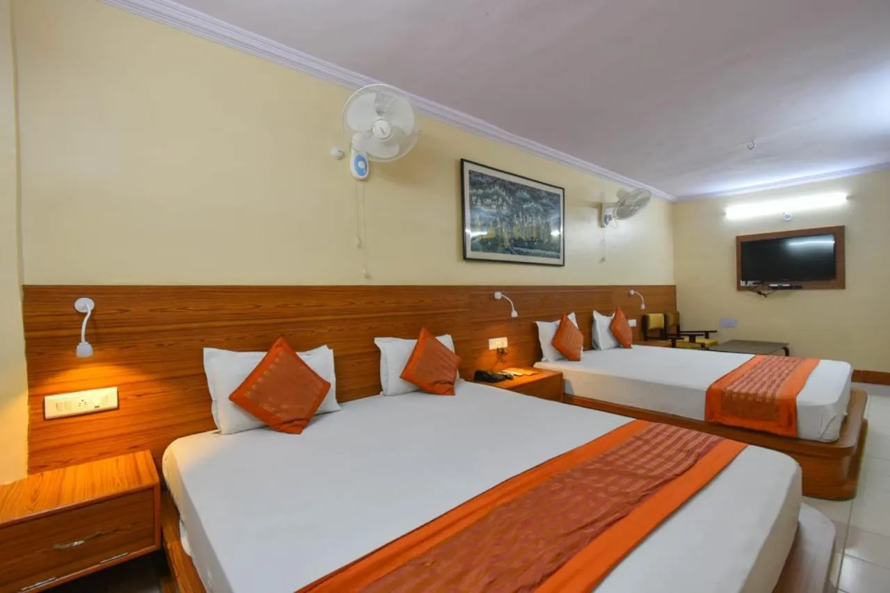 Bed in Hotel Jaisingh Palace