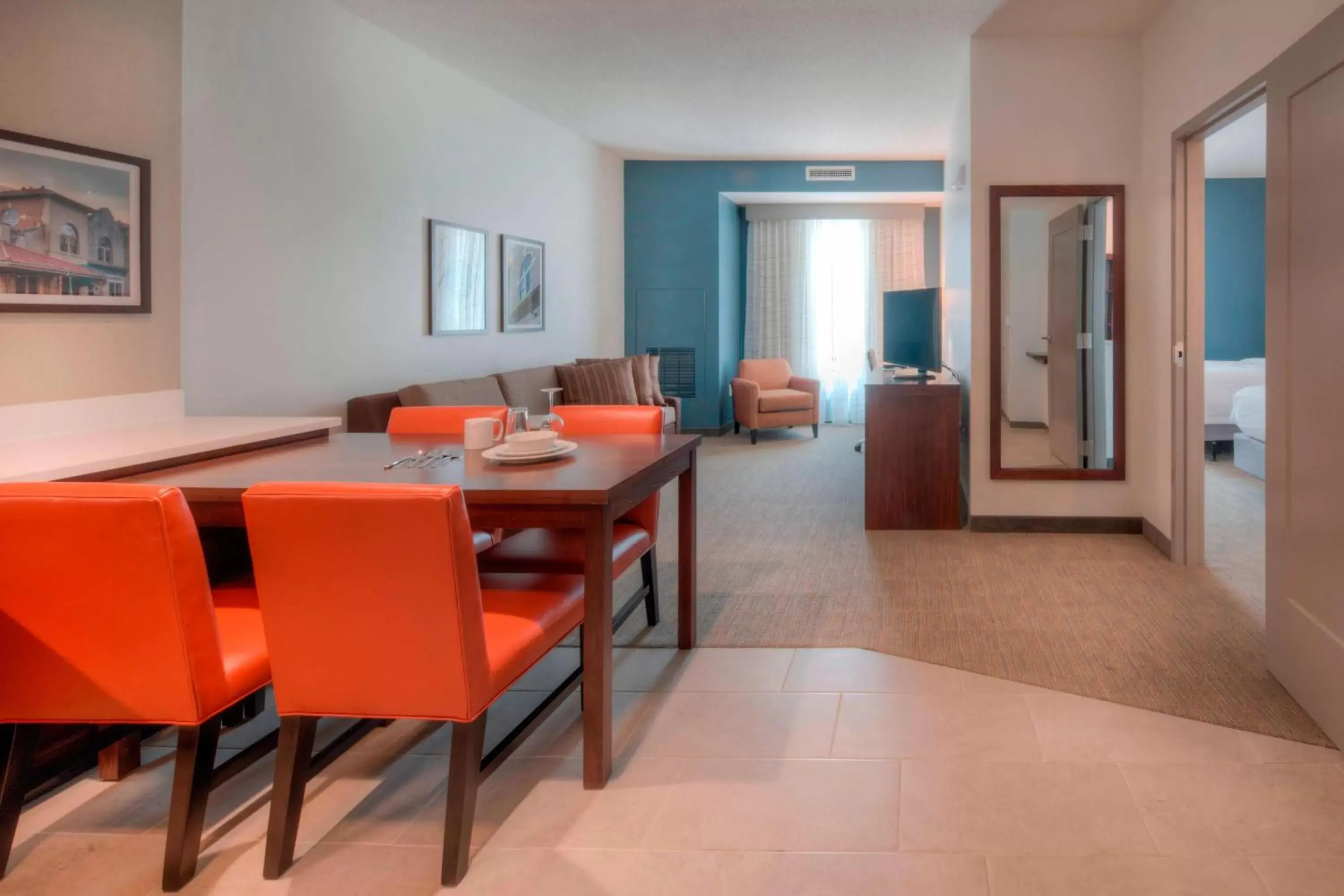Bedroom, Dining Area in Residence Inn by Marriott Raleigh Downtown