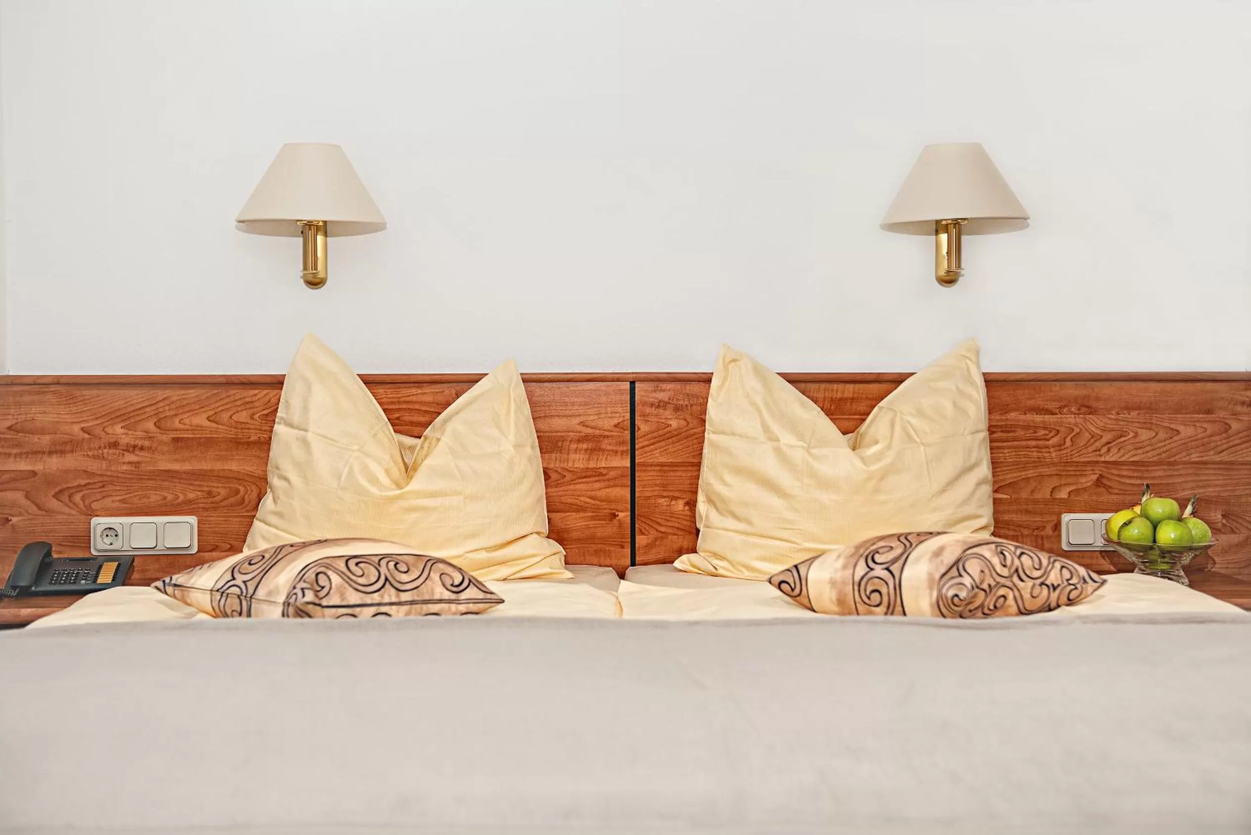 Decorative detail, Bed in Hotel Zum Hirsch