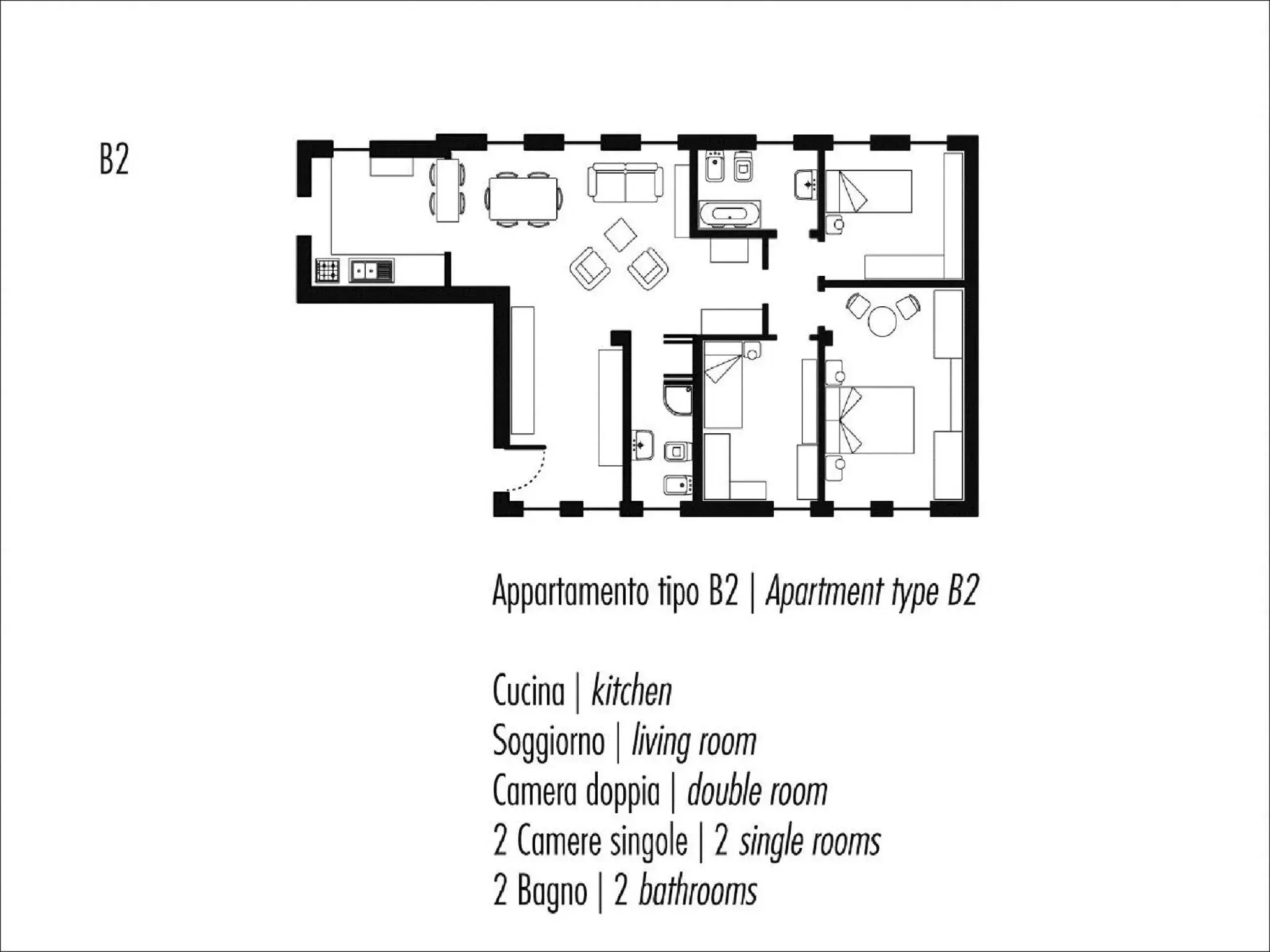 Floor Plan in Ca' Degli Antichi Giardini Apartments