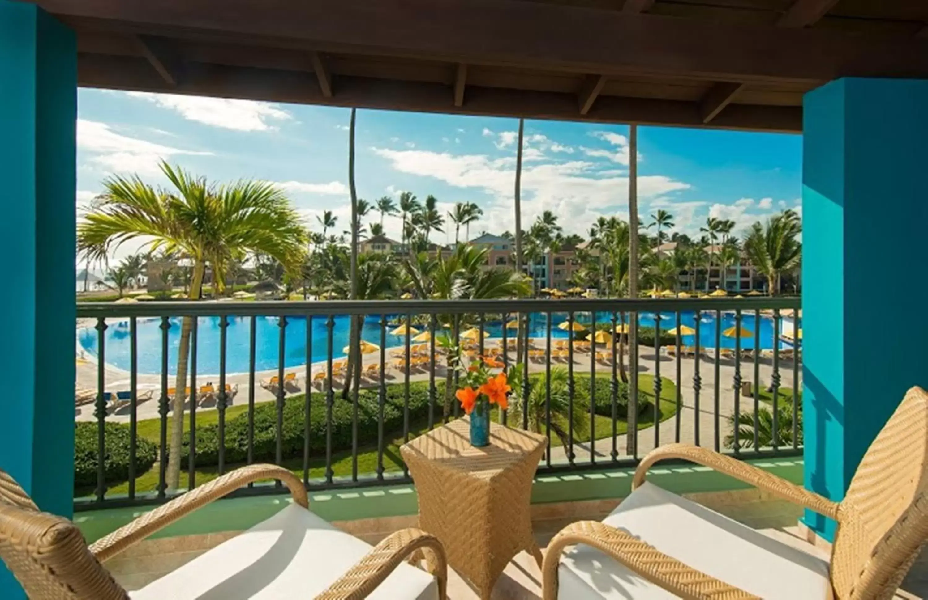 Balcony/Terrace, Pool View in Ocean Blue & Sand Beach Resort - All Inclusive