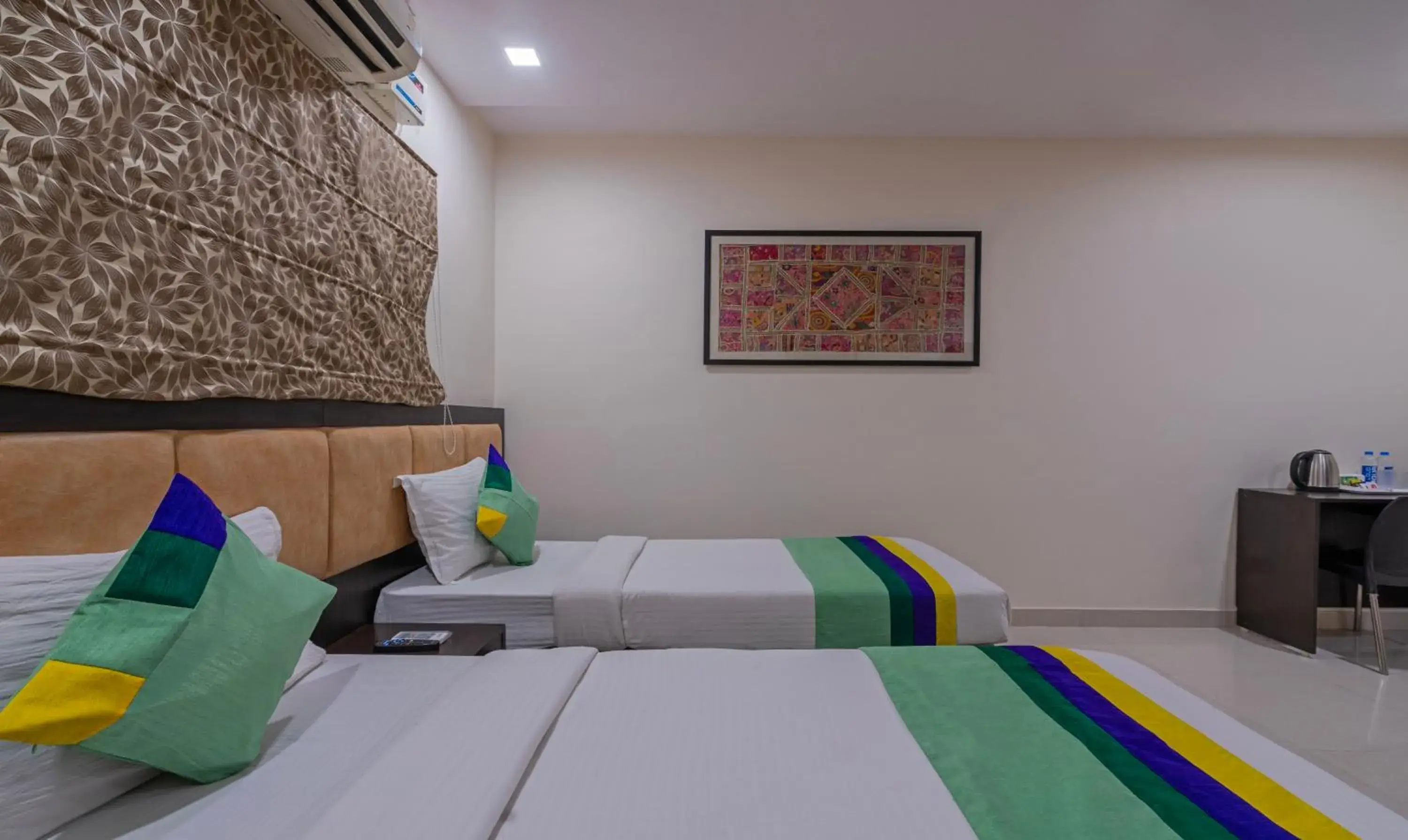 Bedroom, Bed in Treebo Trend Emerald