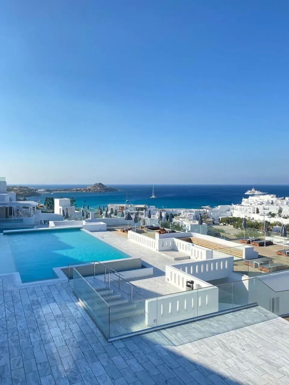 Patio, Swimming Pool in The George Hotel Mykonos