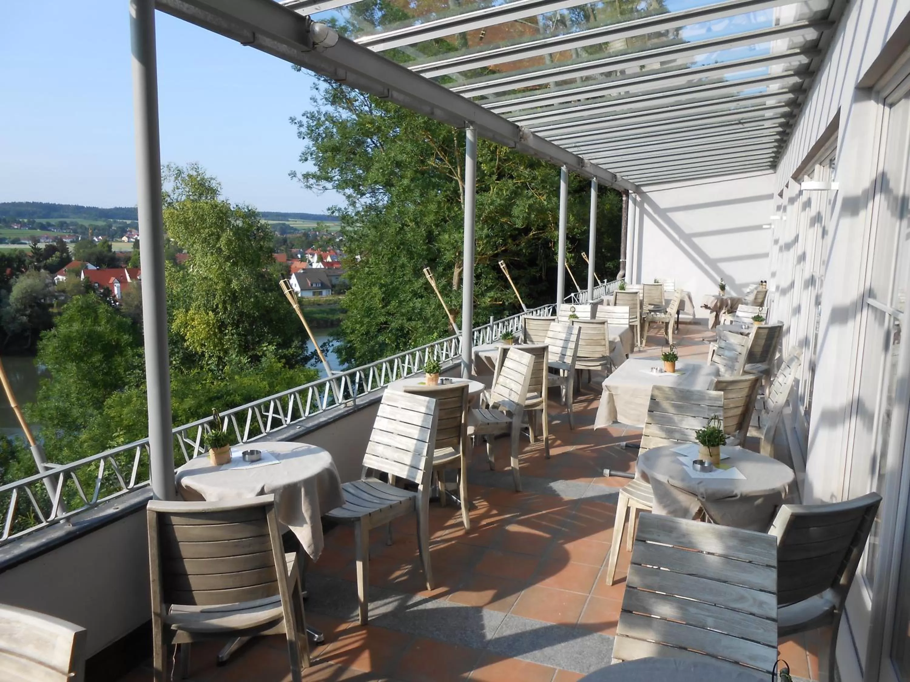 Balcony/Terrace in aussicht bio hotel restaurant cafe