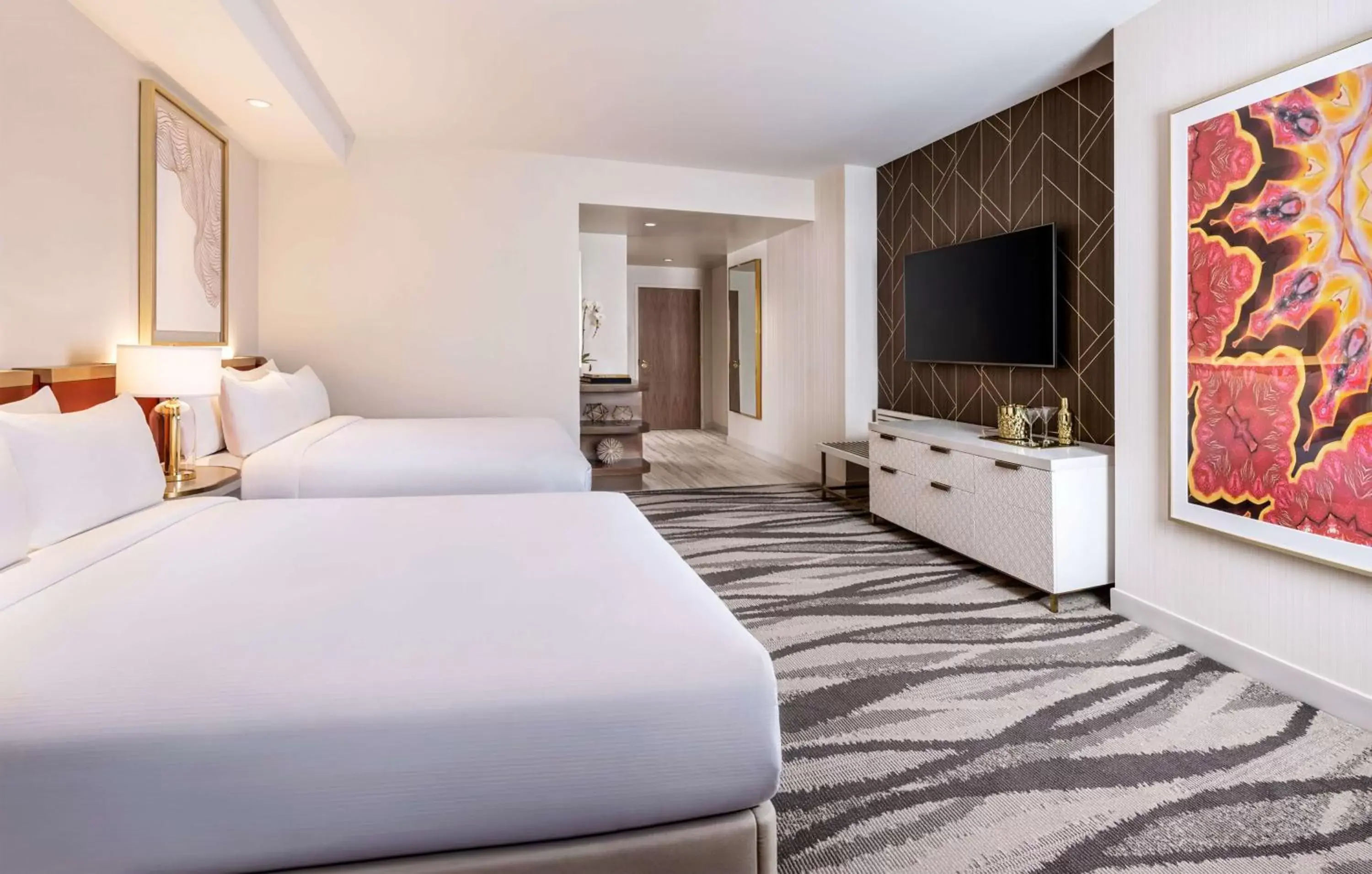 Bedroom, Bed in Conrad Las Vegas At Resorts World