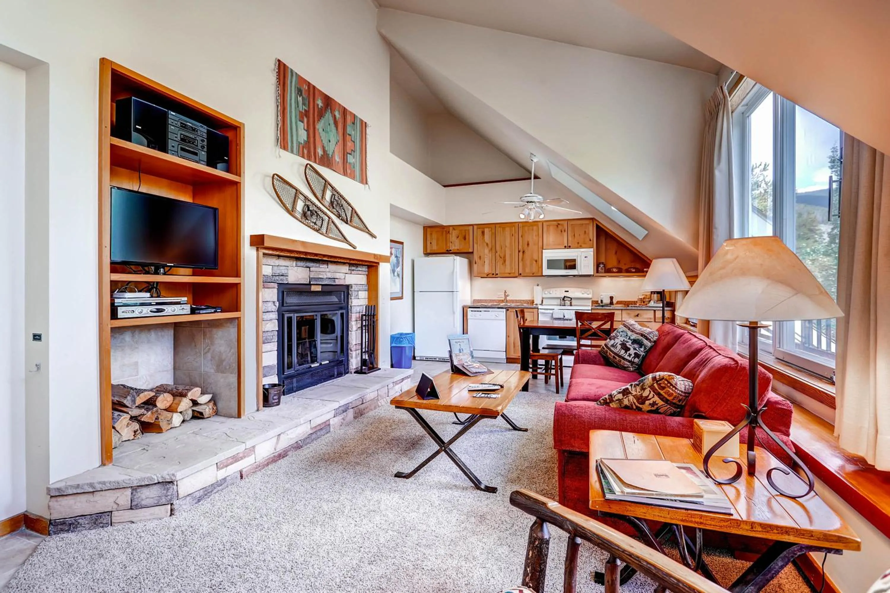 Living room in Evergreen Condominiums by Keystone Resort