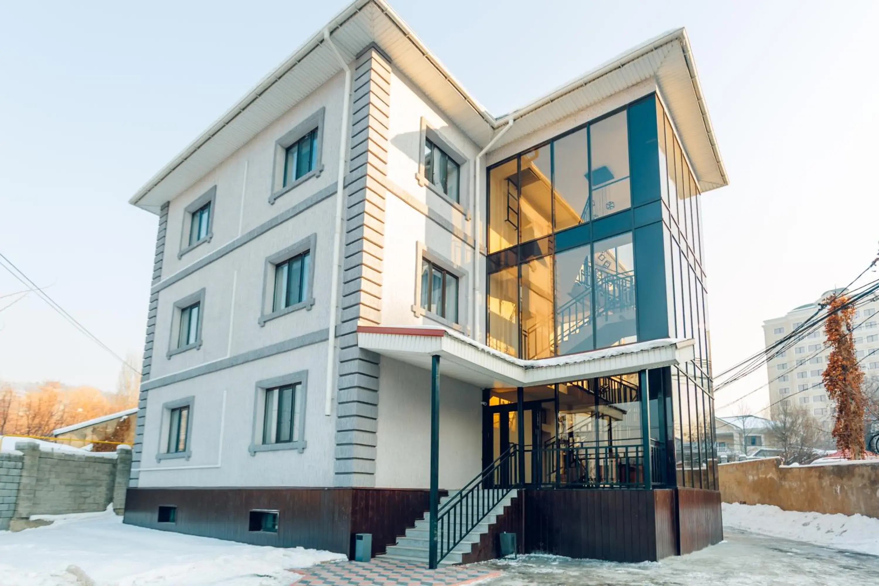 Facade/entrance, Winter in Keremet Hotel