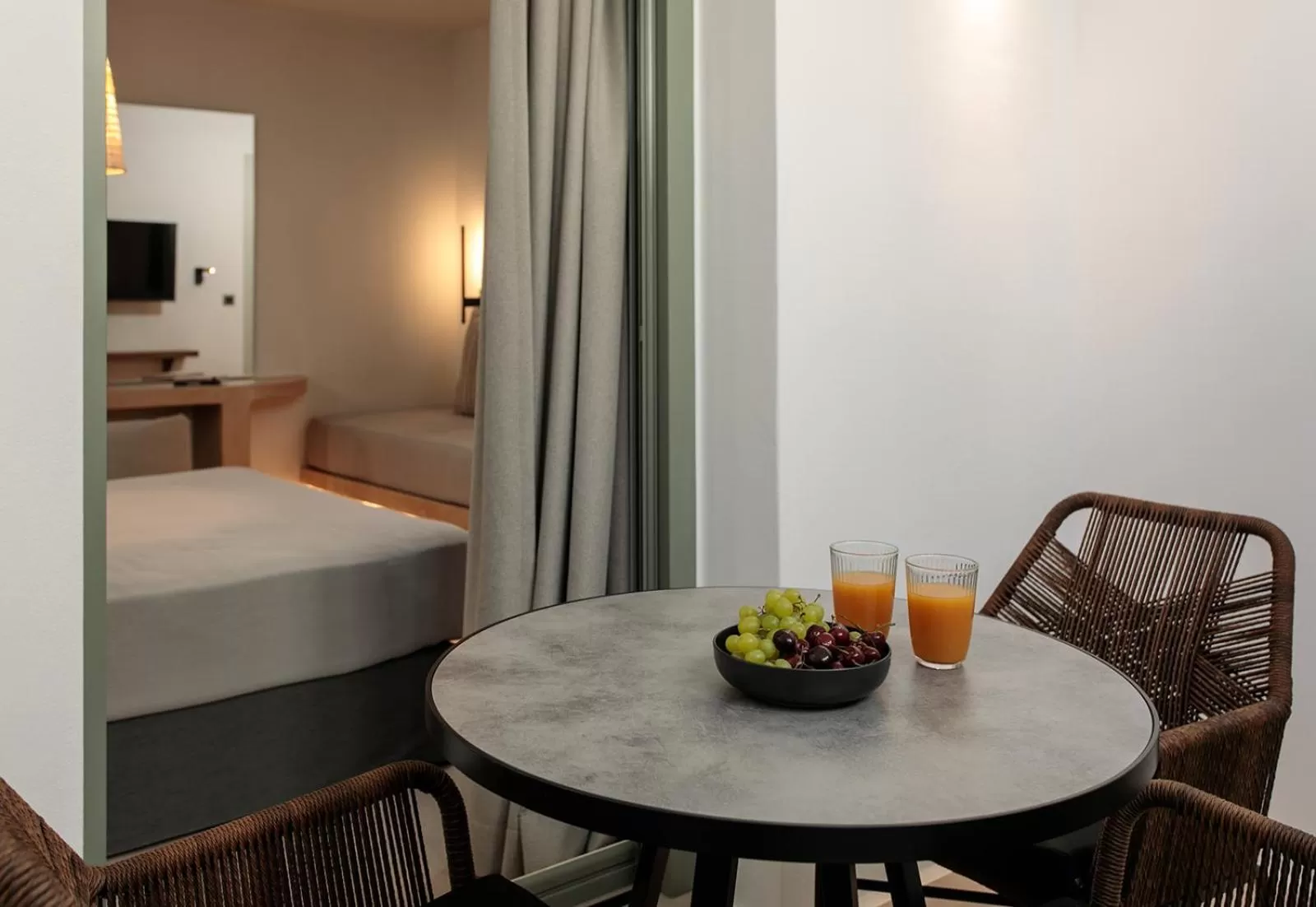 Bed in Makava Suites Naxos