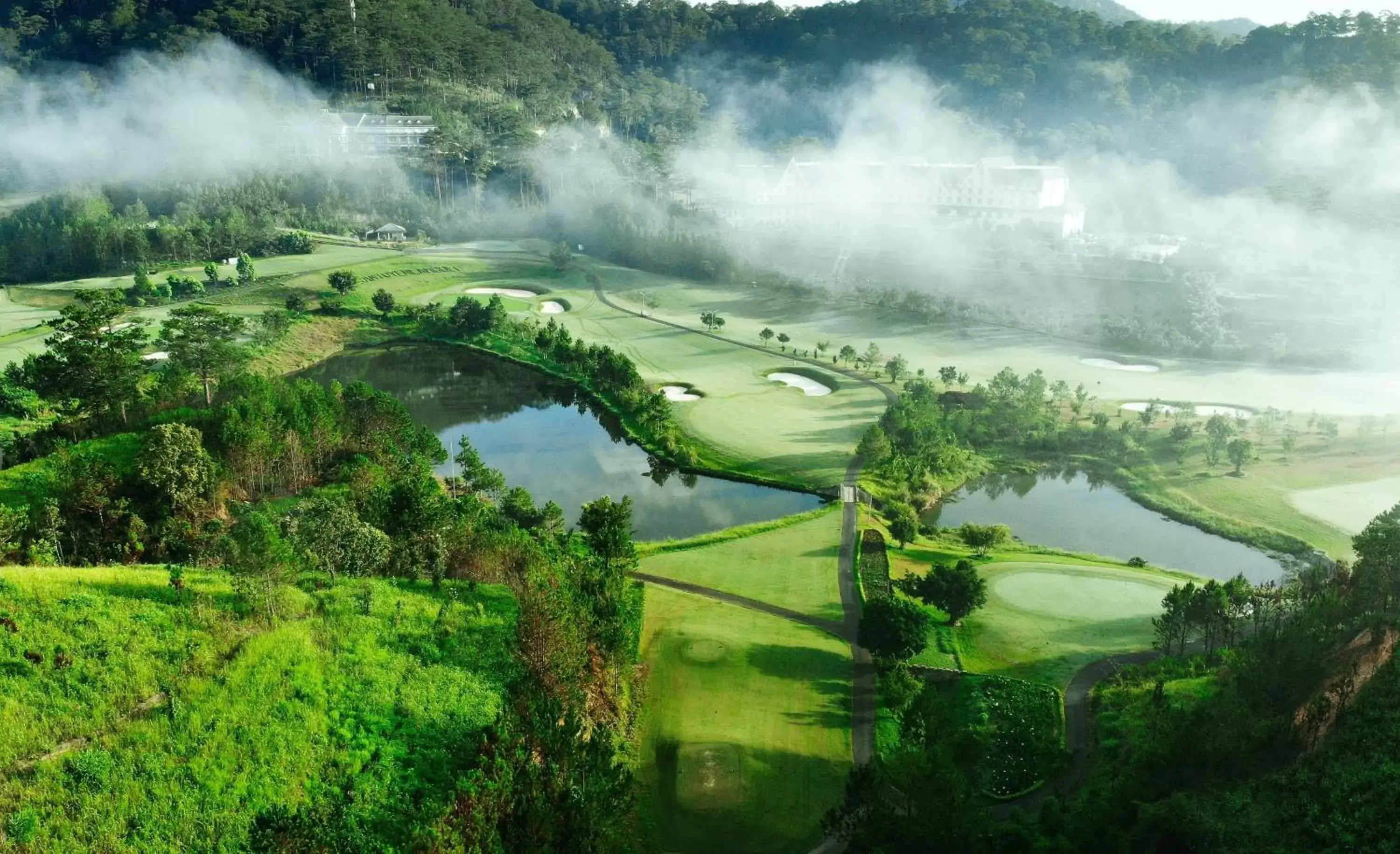 Golfcourse, Bird's-eye View in Swiss-Belresort Tuyen Lam