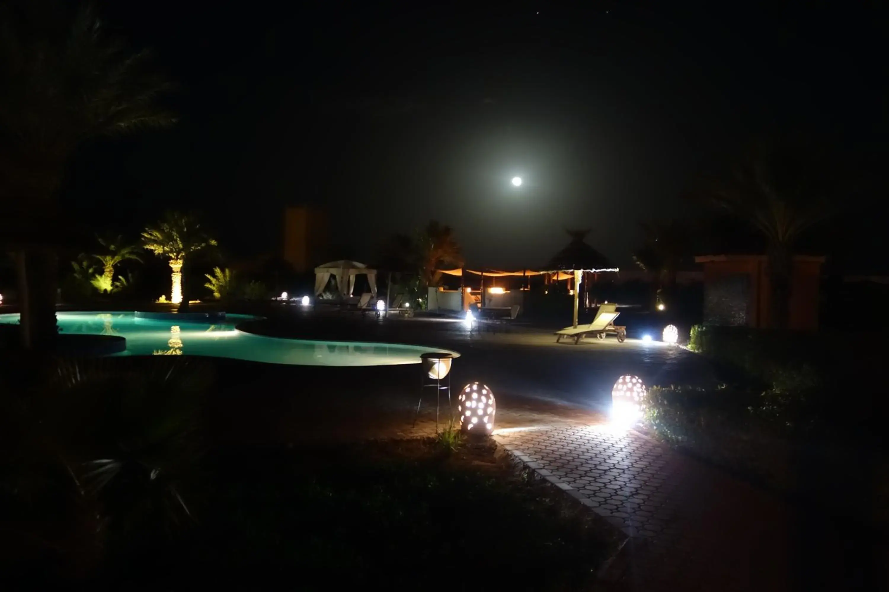 Night, Swimming Pool in Boutique Hôtel palais Masandoia