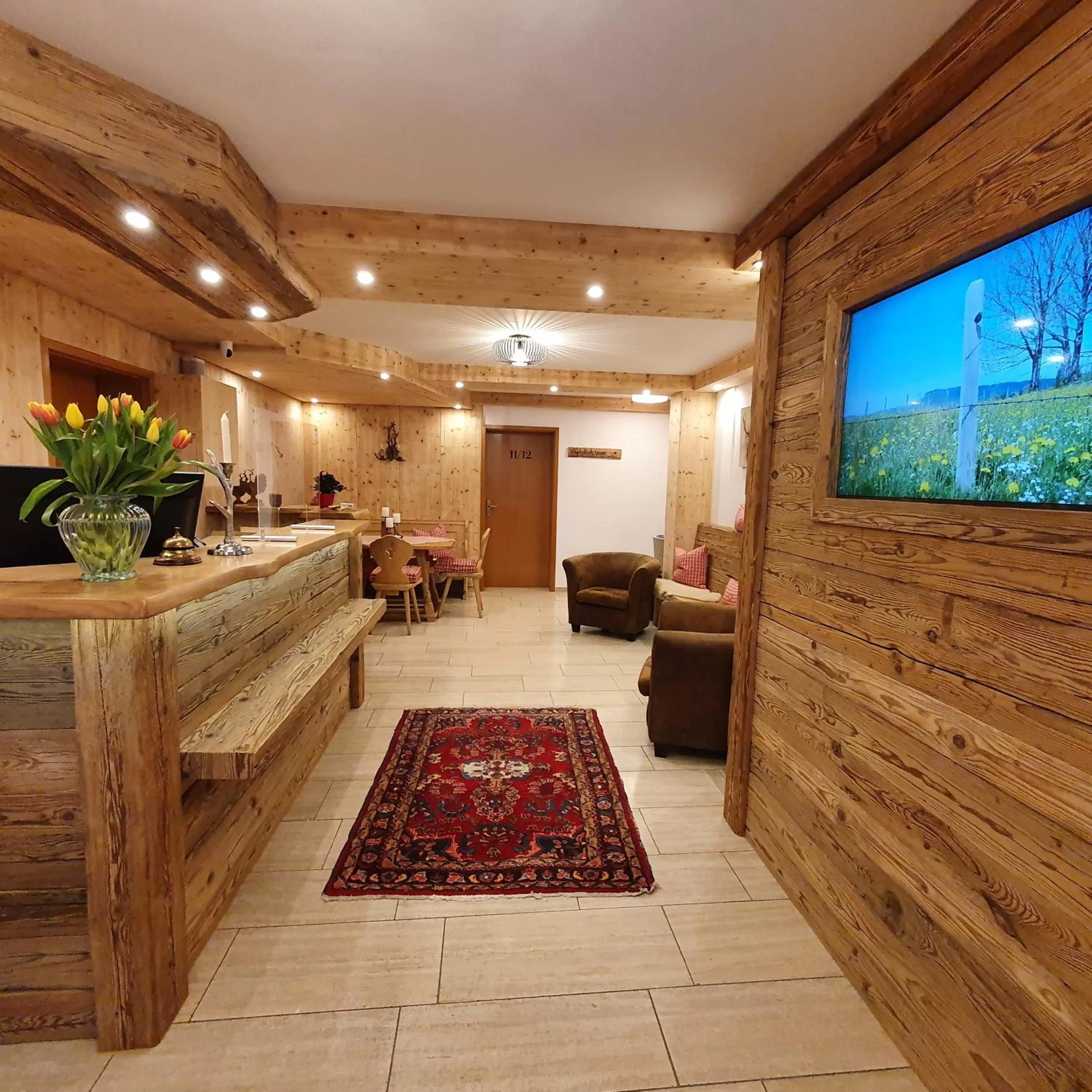 Lobby or reception in Hotel Oberwirt Wangen