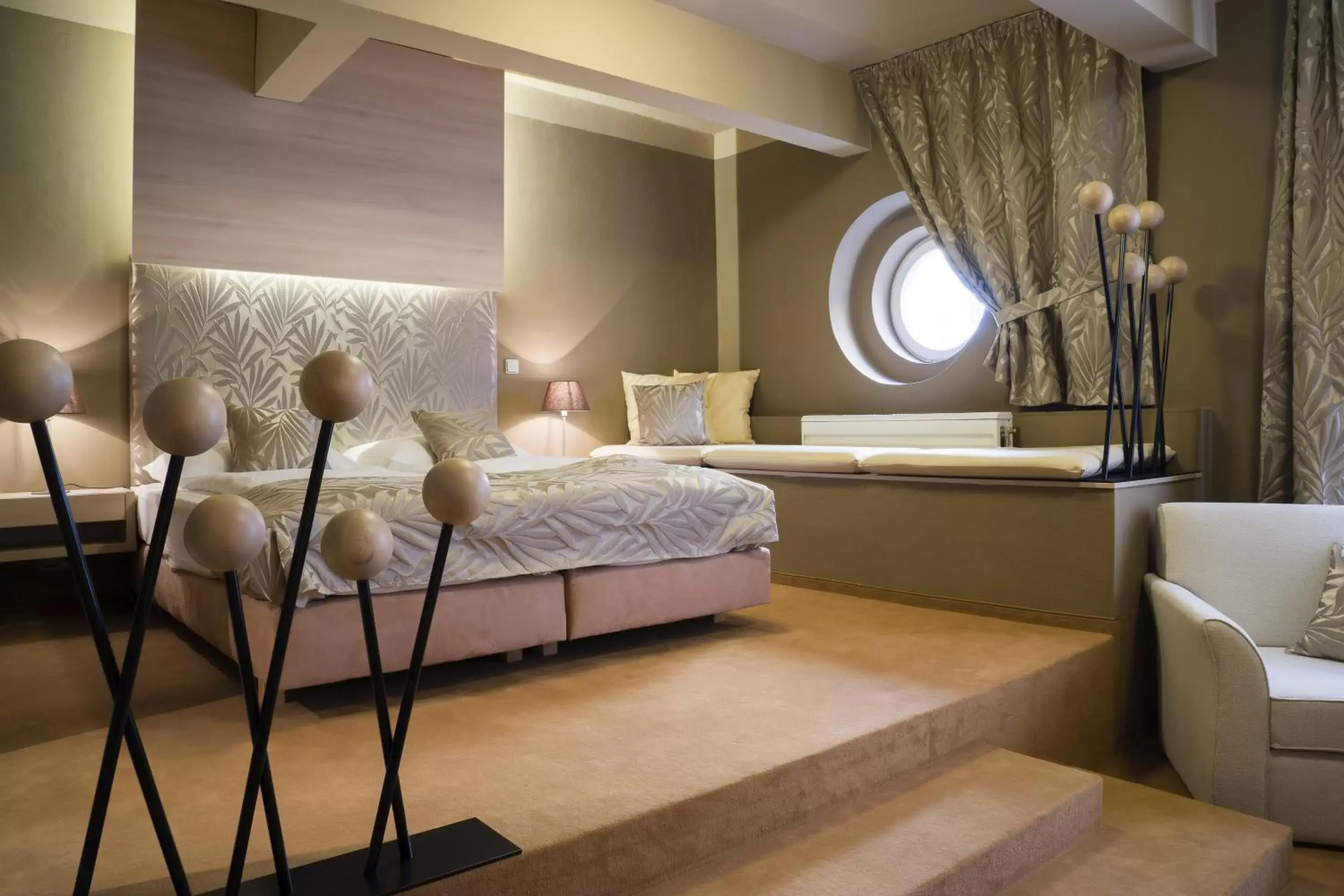 Bedroom, Bed in Pytloun Kampa Garden Hotel Prague