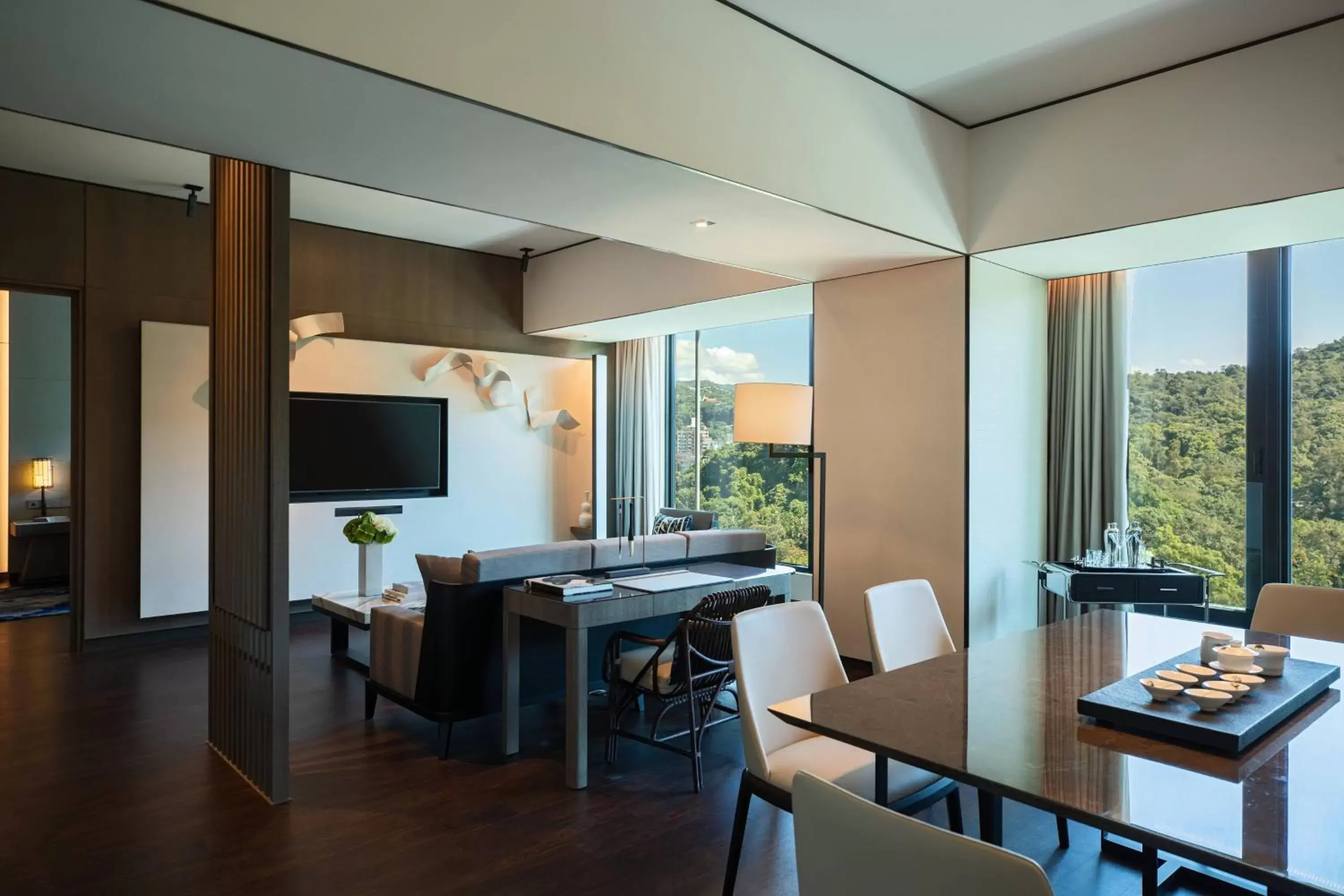 Living room, Dining Area in Renaissance Taipei Shihlin Hotel