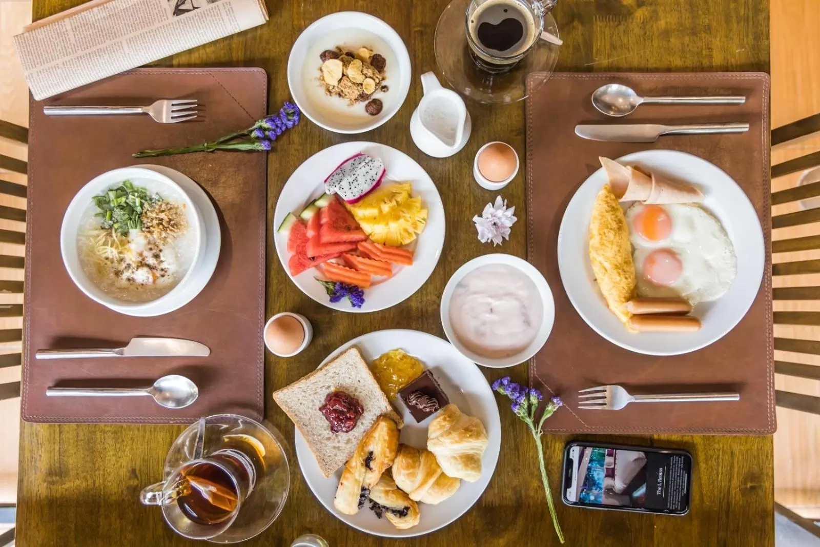 American breakfast in The L Resort, Krabi