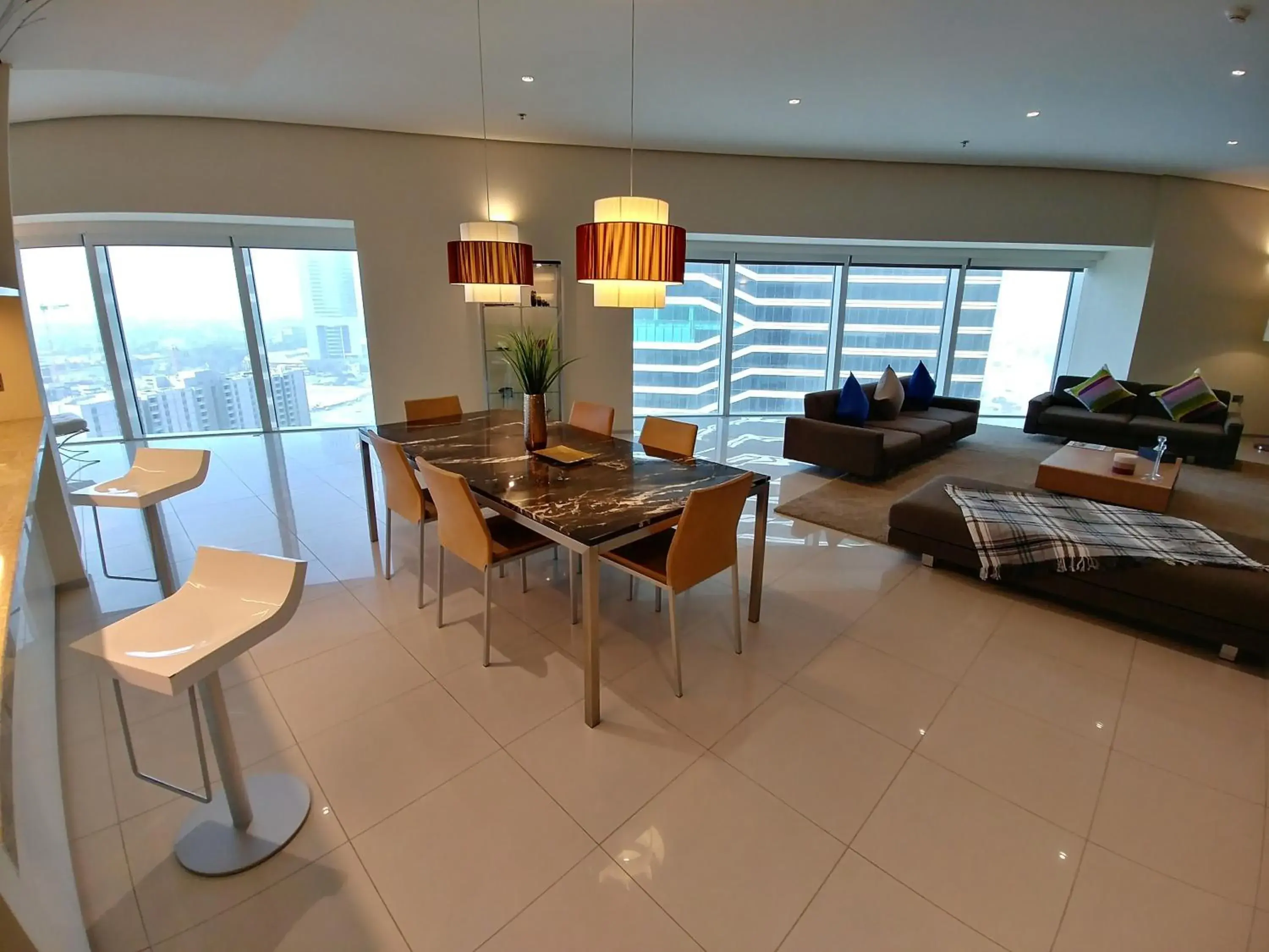 Living room, Dining Area in Ascott Park Place Dubai