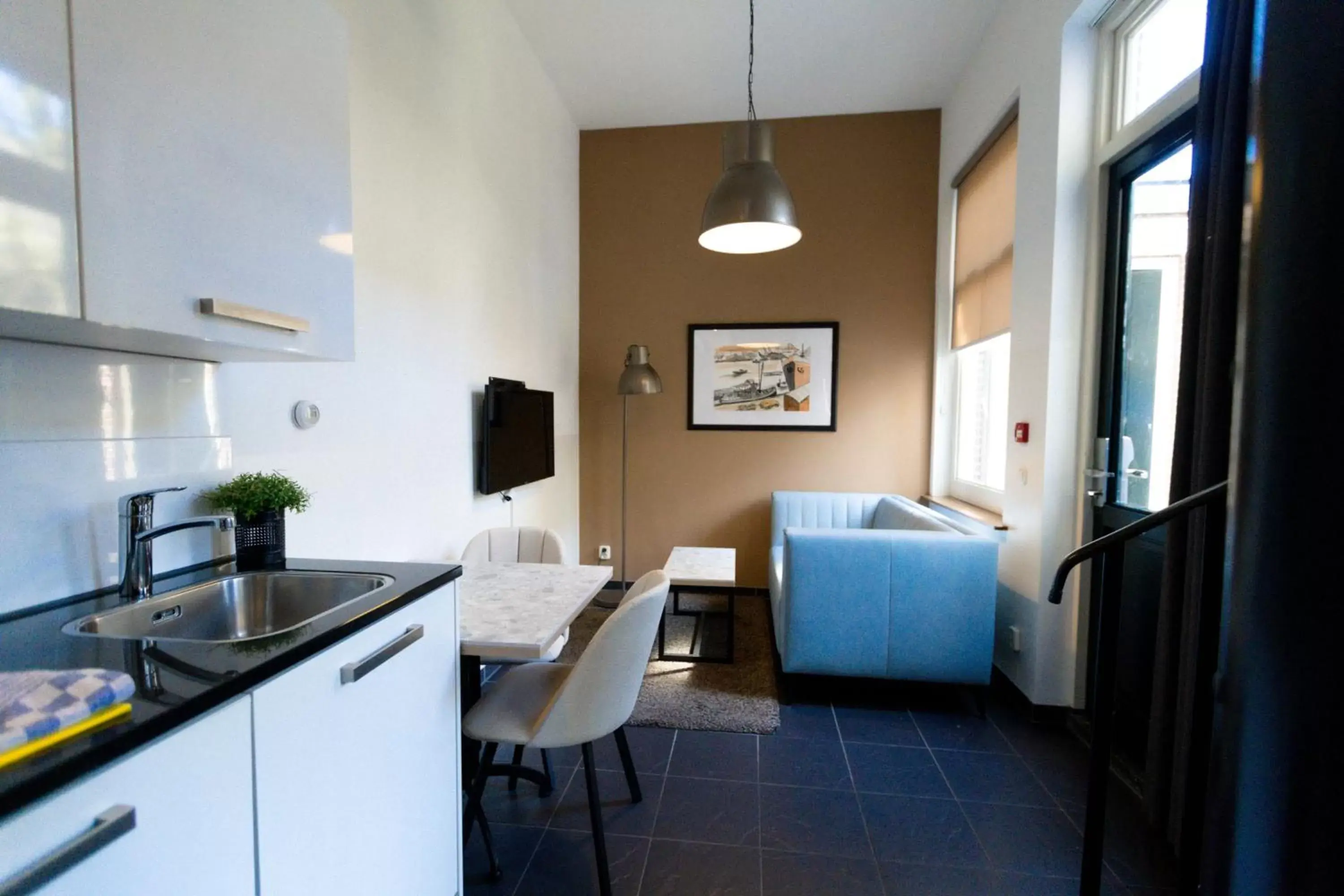 Living room, Kitchen/Kitchenette in Plantage Garden Apartments