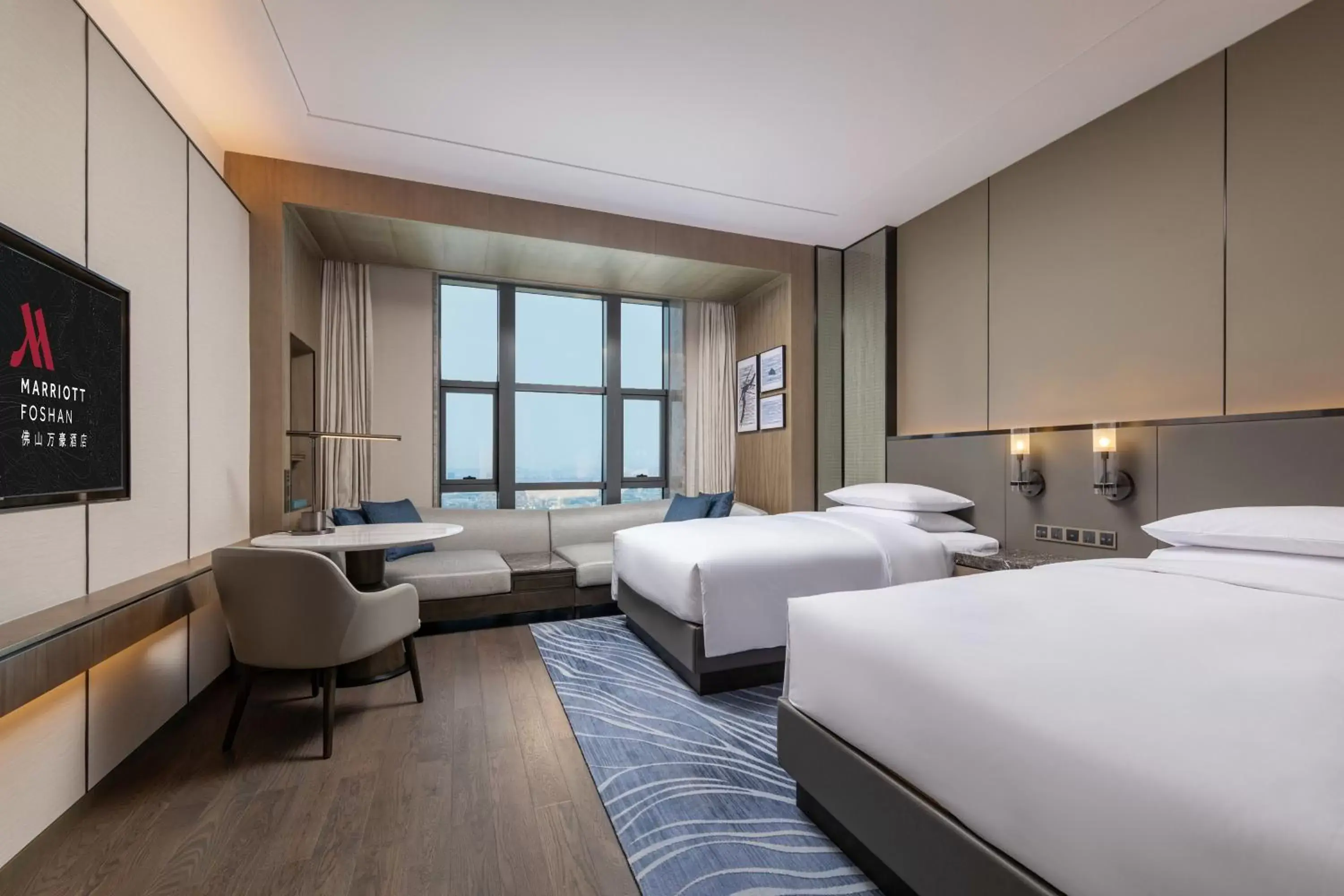 Premier Double Room with Two Double Beds - High floor in Foshan Marriott Hotel Premier Double Room with Two Double Beds - High floor in Foshan Marriott Hotel
