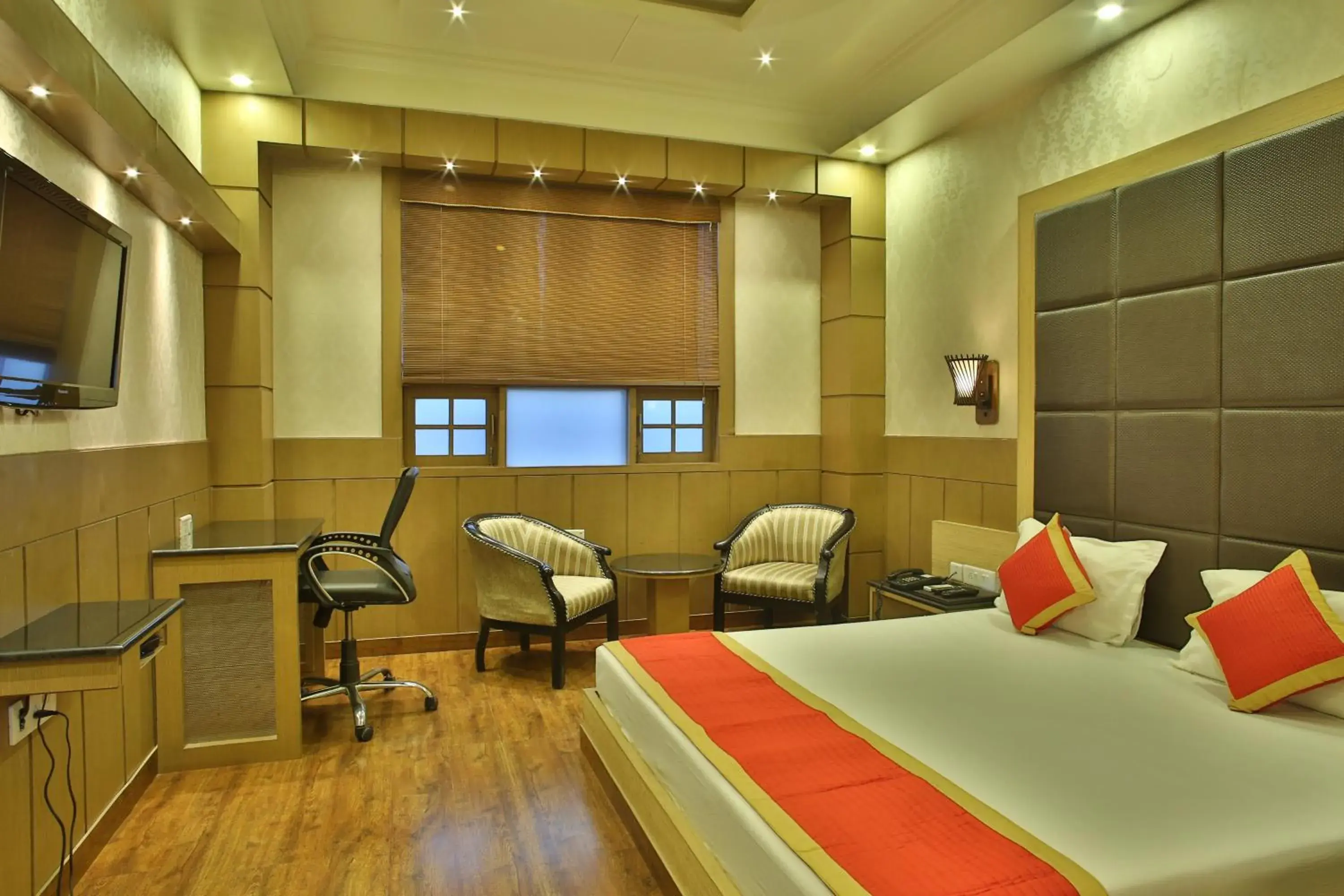 Bed, Bathroom in Hotel The Grand Chandiram