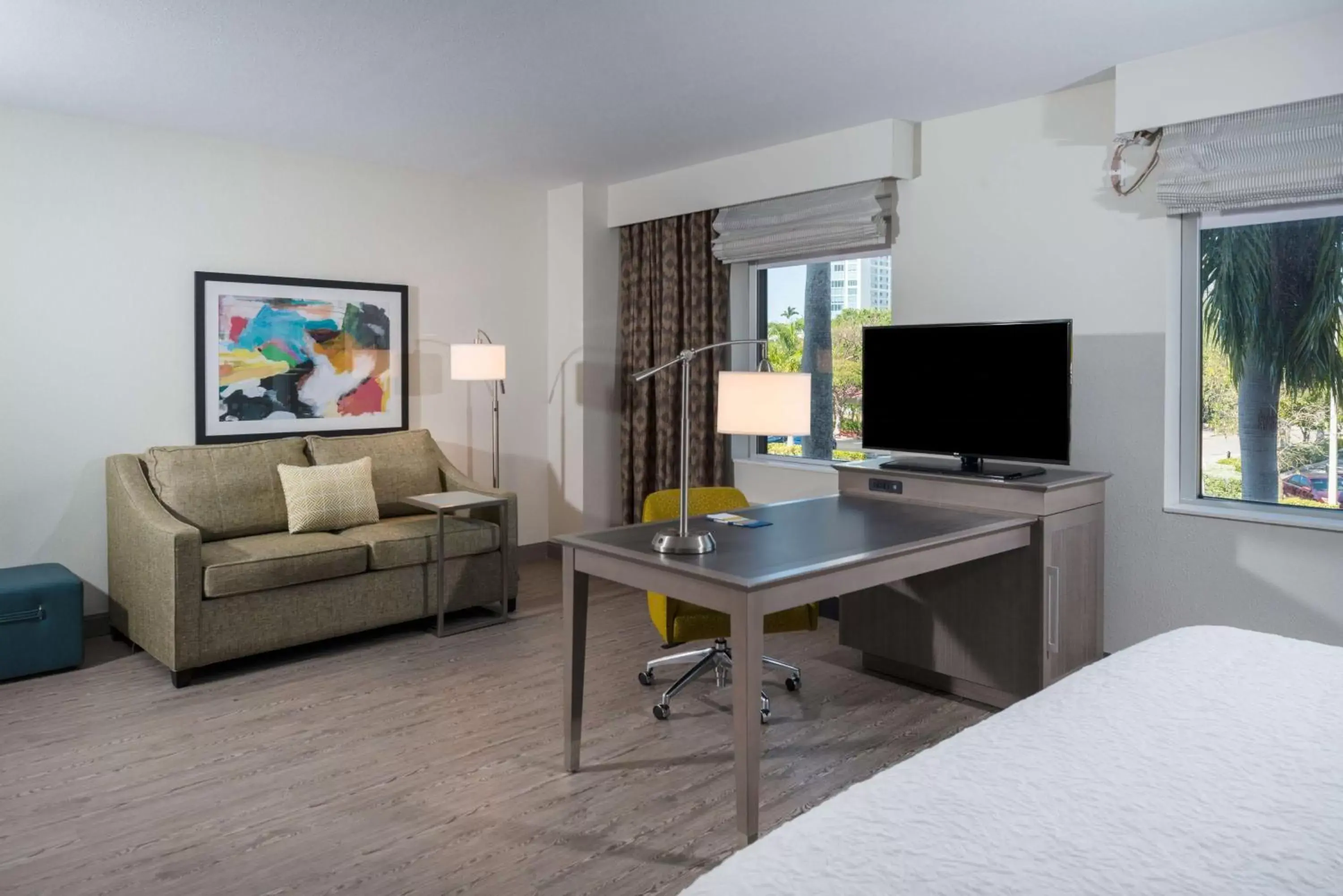 Living room, TV/Entertainment Center in Hampton Inn & Suites Miami Wynwood Design District, FL