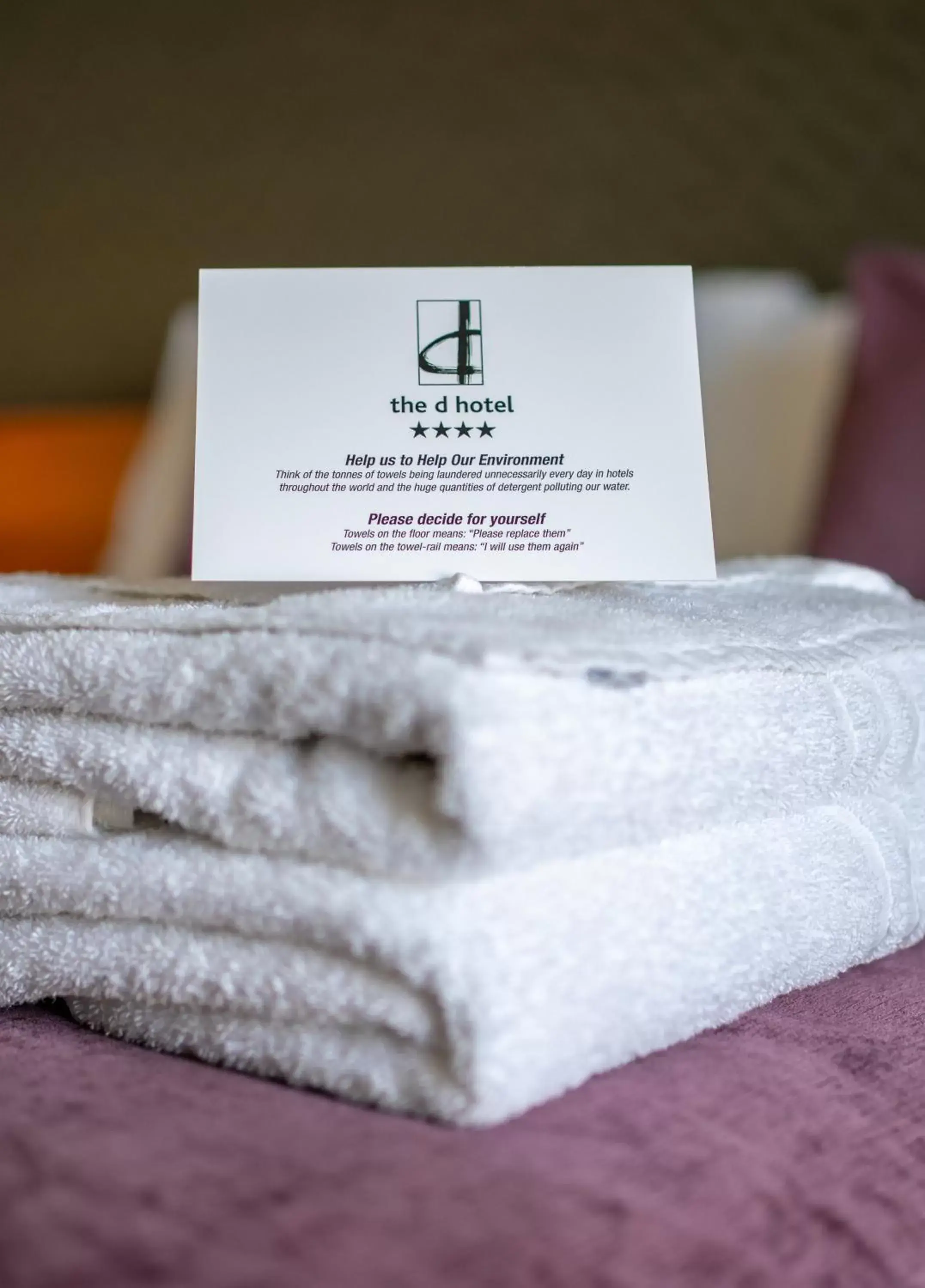 towels, Property Logo/Sign in D Hotel