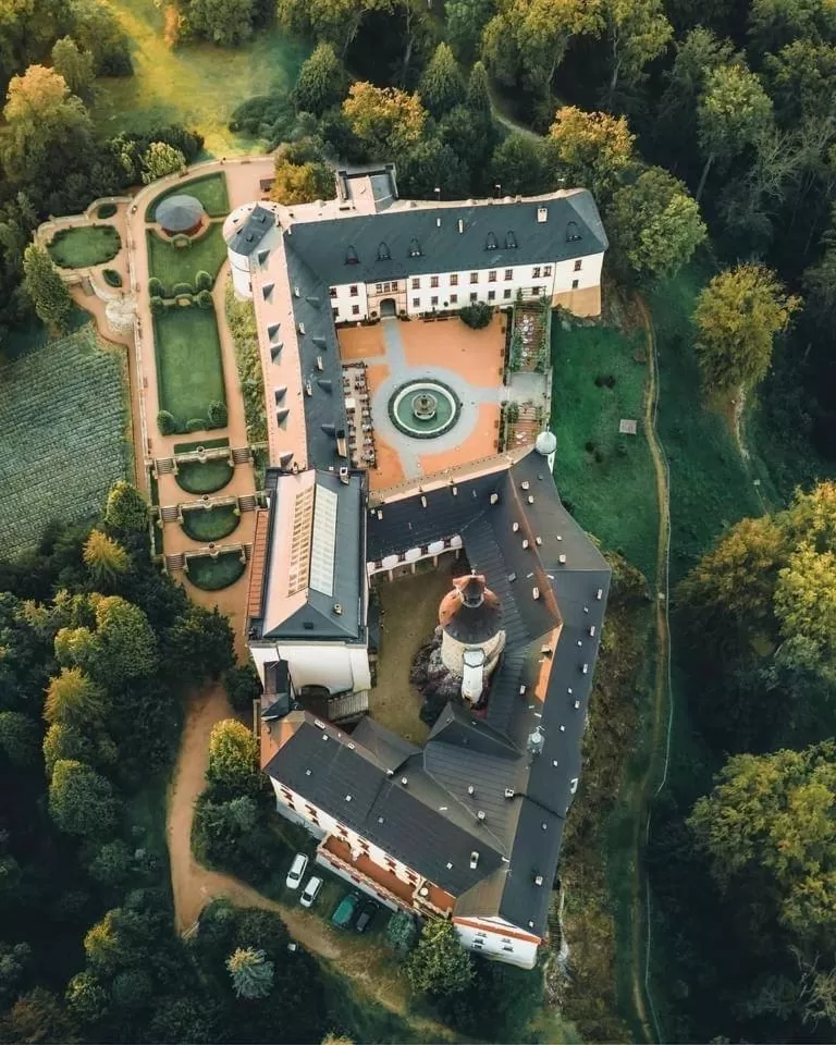 Bird's eye view in Chateau Zbiroh