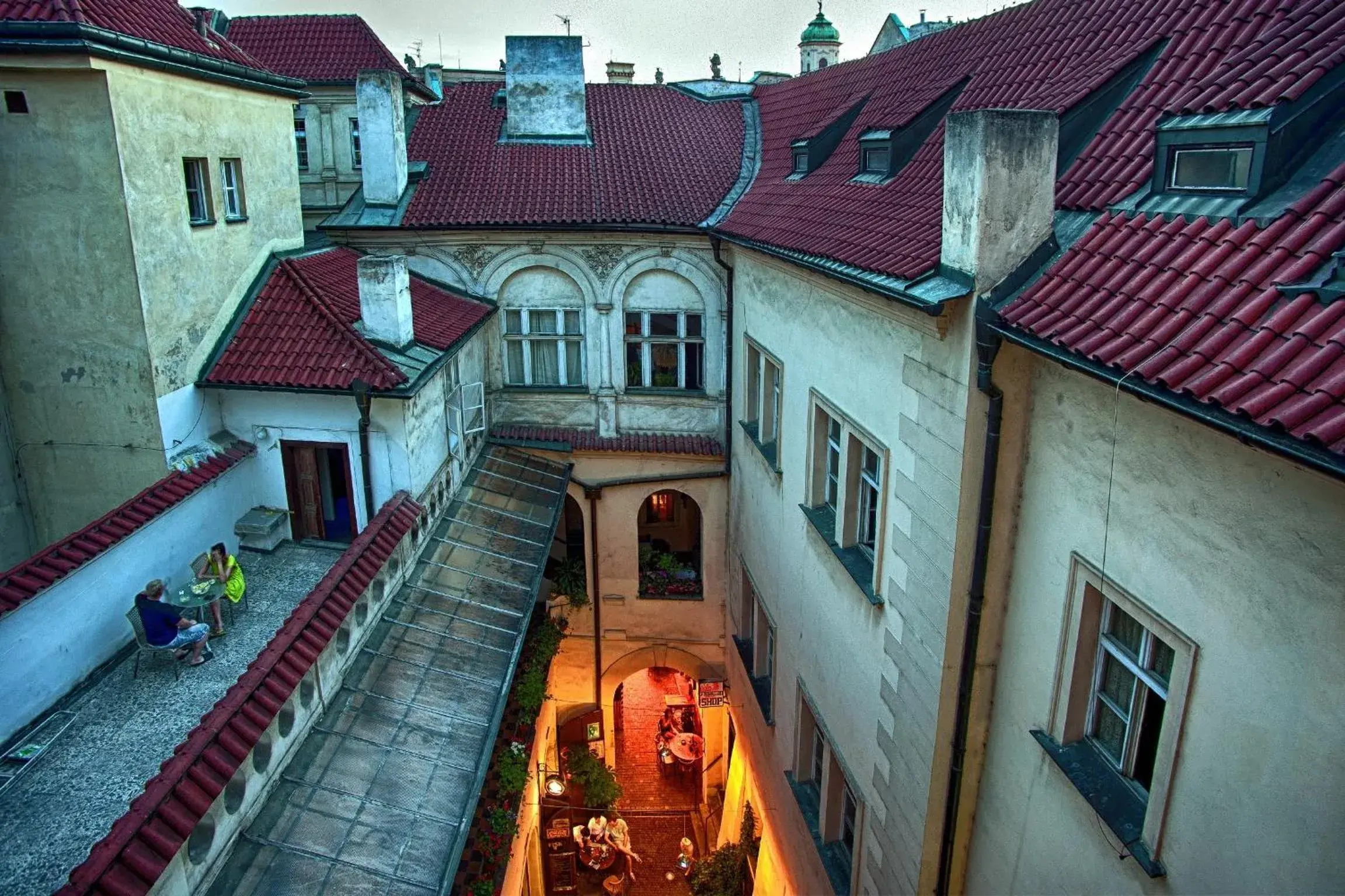 Patio, Property Building in Karlova 25 Apartments