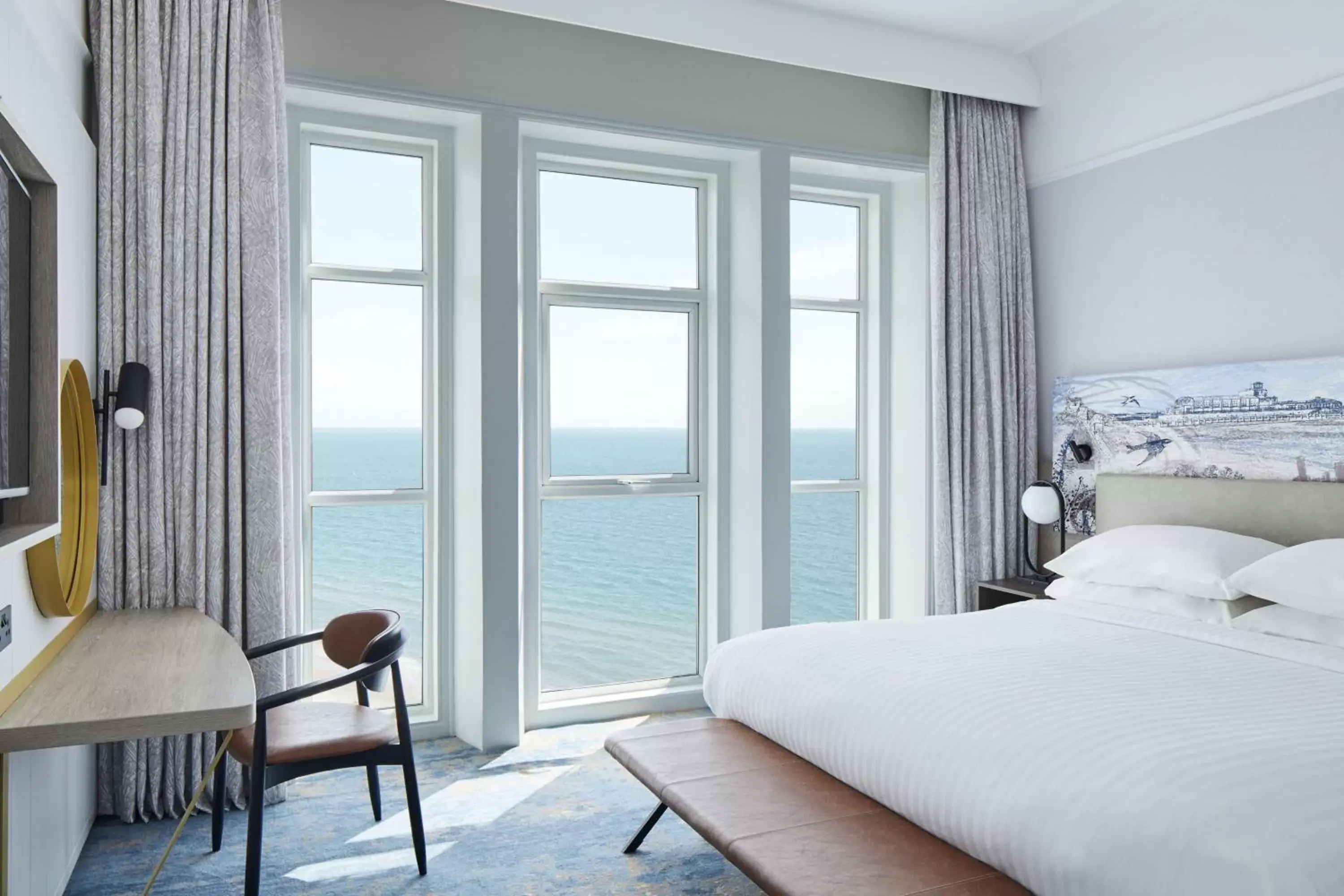 Bedroom, Sea View in Bournemouth Highcliff Marriott Hotel