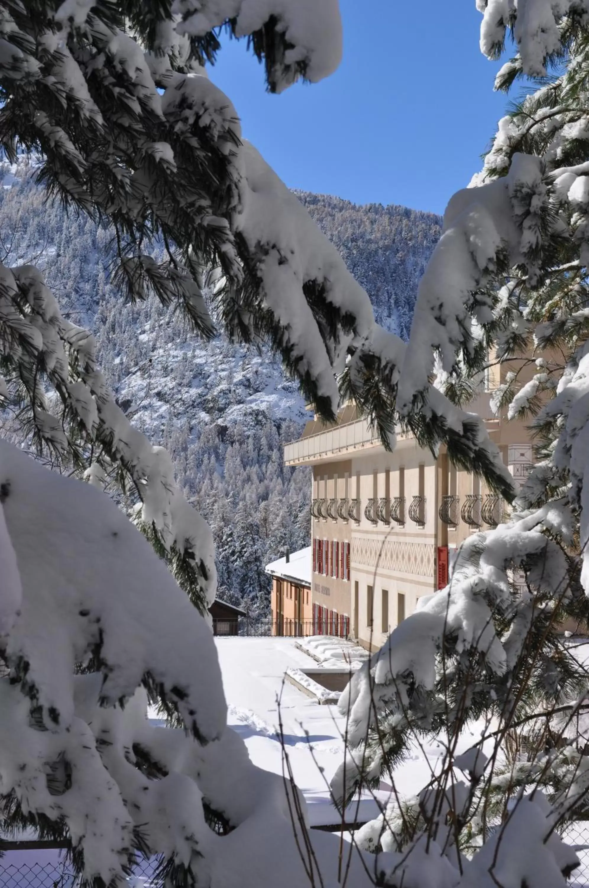 Property building, Winter in Hotel Bernina