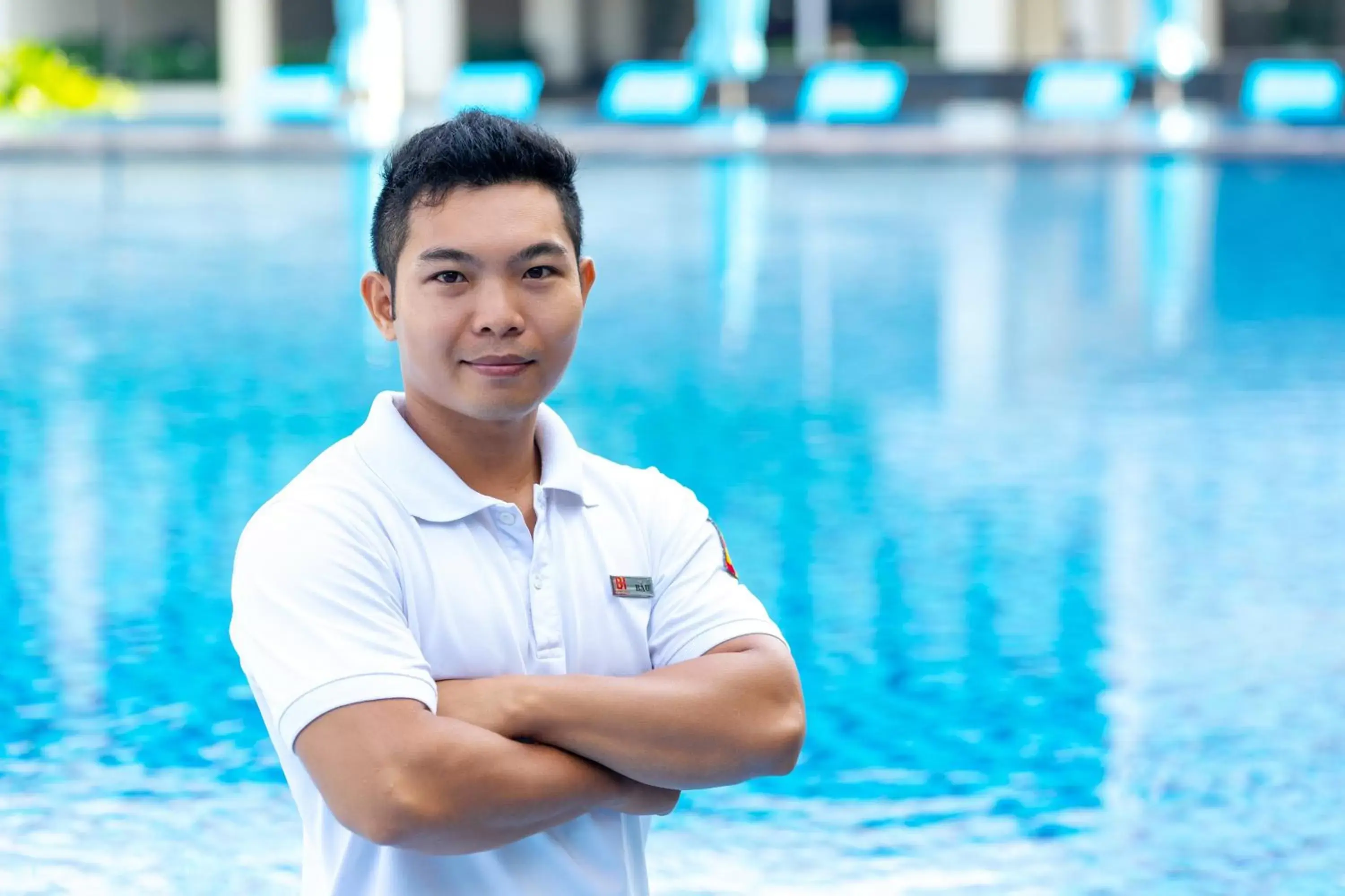 Staff, Swimming Pool in Becamex Hotel New City