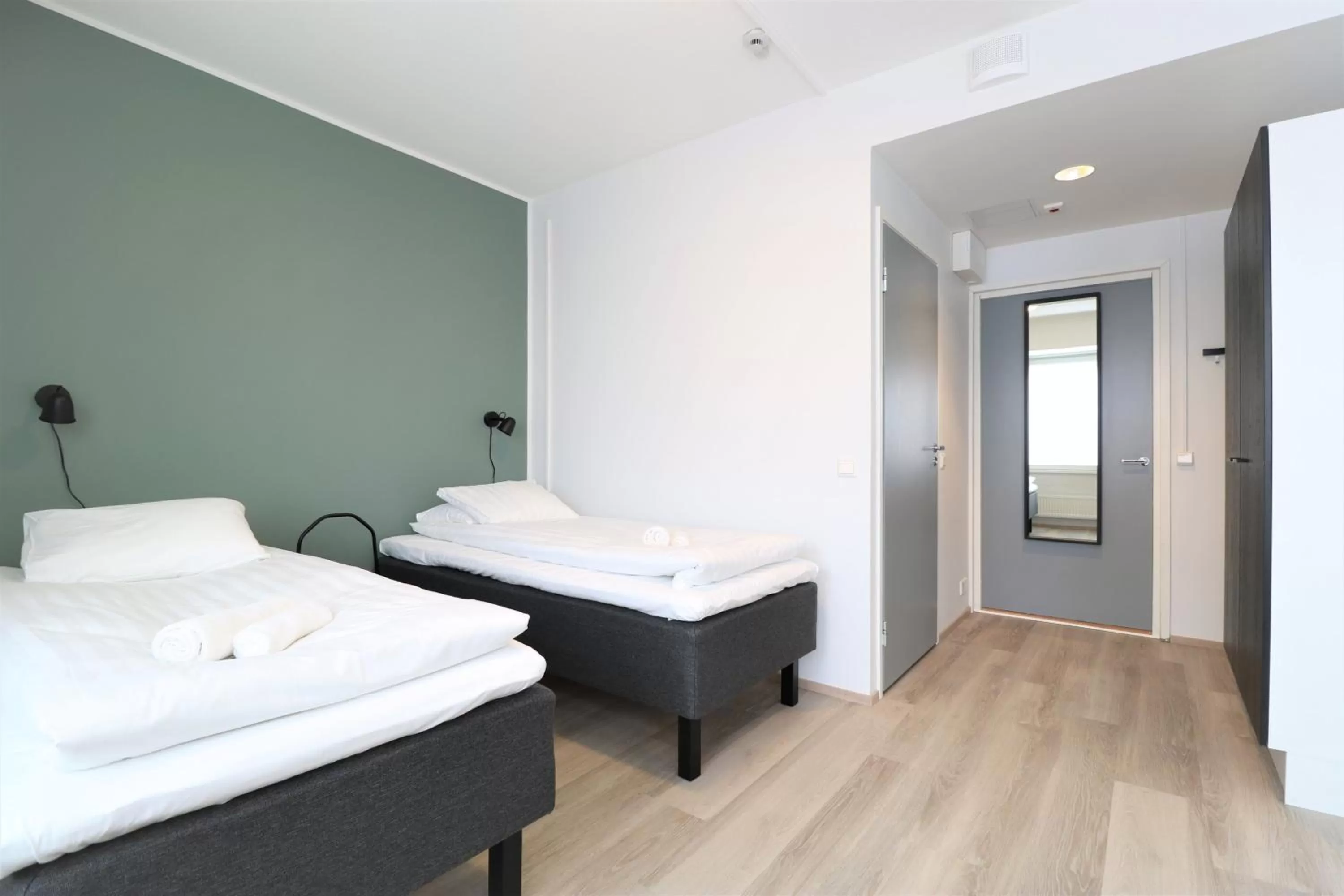 Photo of the whole room, Bed in Forenom Aparthotel Helsinki Herttoniemi